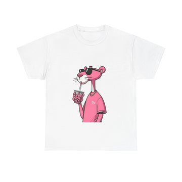 Chill Vibes Unisex Tee | Fun Summer Shirt, Casualwear, Gift for Friends, Beach Outing, Pink Panther Design