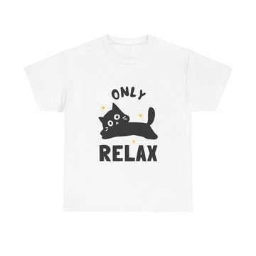 Cute Cat Relaxation Tee, Funny Cat Shirt, Gift for Cat Lovers, Casual Wear, Unisex Heavy Cotton Tee