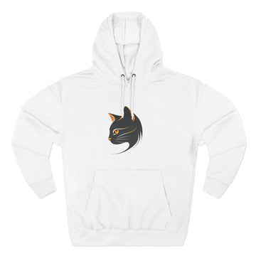 Cat Silhouette Fleece Hoodie, Cozy Cat Lover Gift, Warm Animal Hoodie, Perfect for Pet Owners, Cat-Themed Apparel