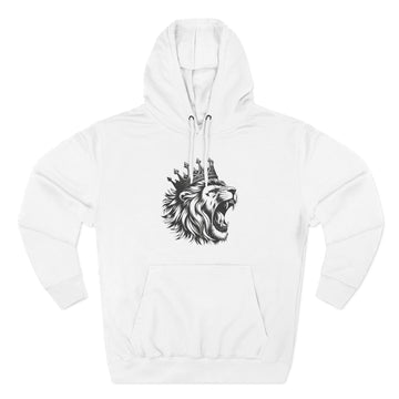 Courageous Lion Fleece Hoodie, Casual Streetwear, Unisex Hoodie, Gift for Lion Lovers, Cozy Warm Hoodie