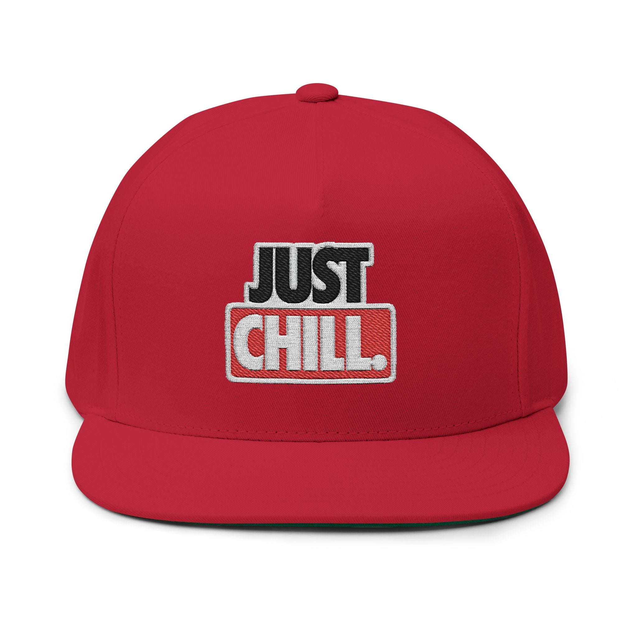 Chill Embroidered Flat Bill Cap, Casual Headwear, Perfect for Summer, Streetwear Style, Great Gift for Friends