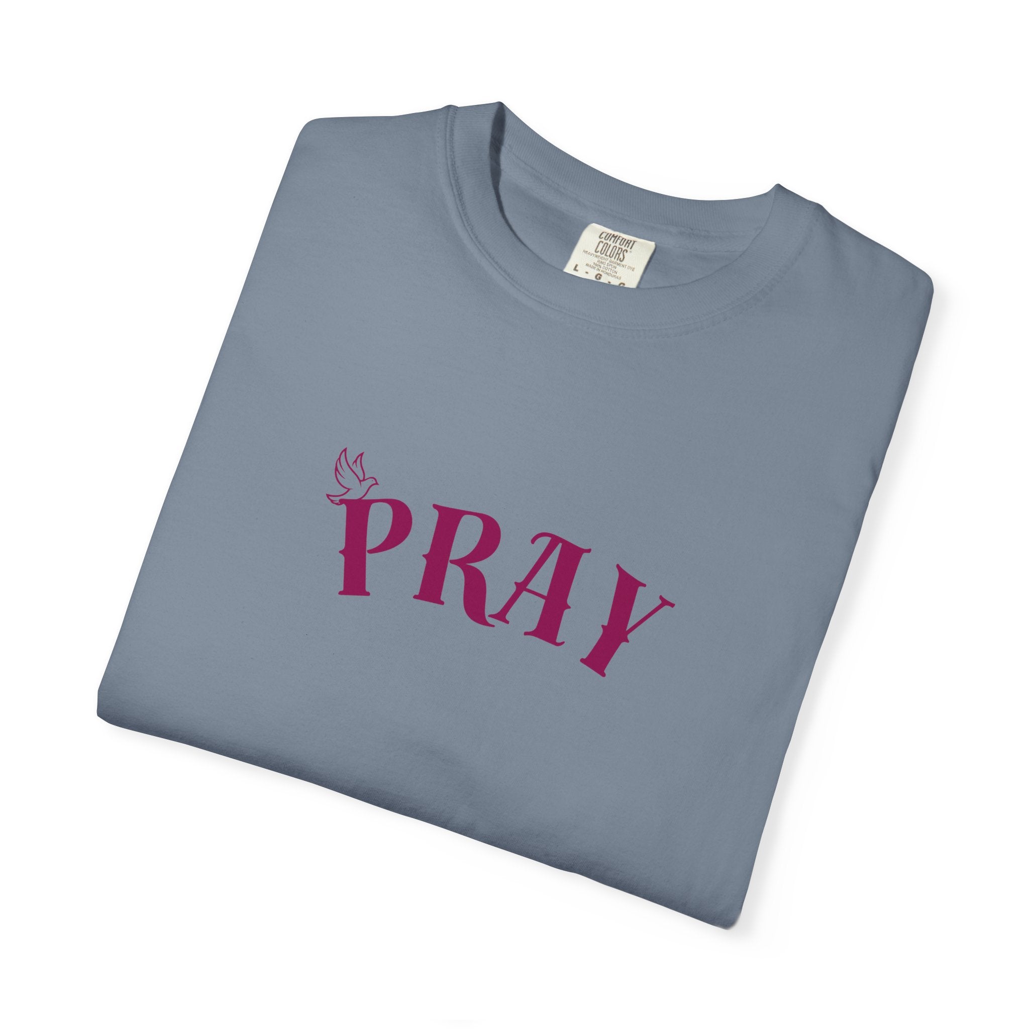 Pray Graphic T-Shirt — "Pray" Front & Praying Hands Back Spiritual Tee