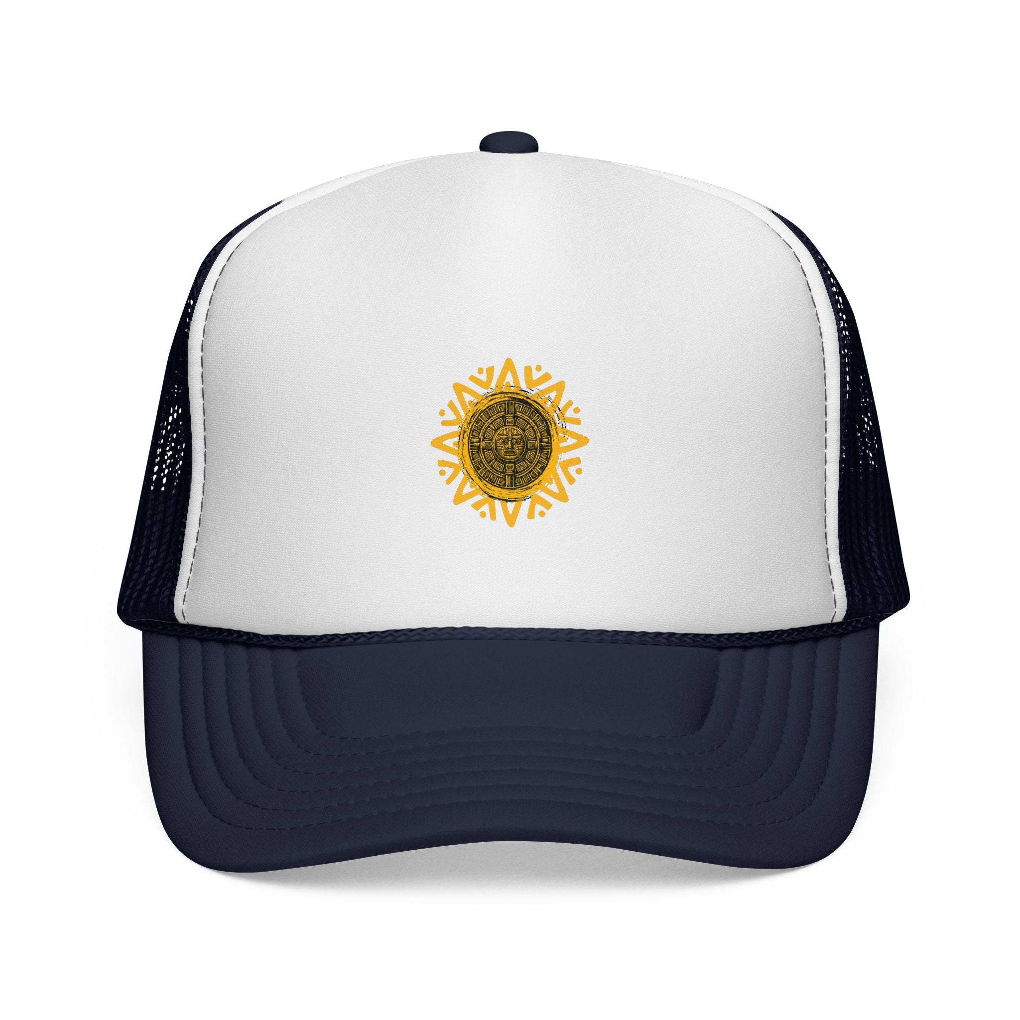 Sunflower Mandala Trucker Cap — Floral Mesh Back Hat for Outdoor & Casual Wear