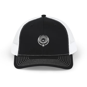 Trucker Cap — Embroidered Smiley Sun Logo Snapback