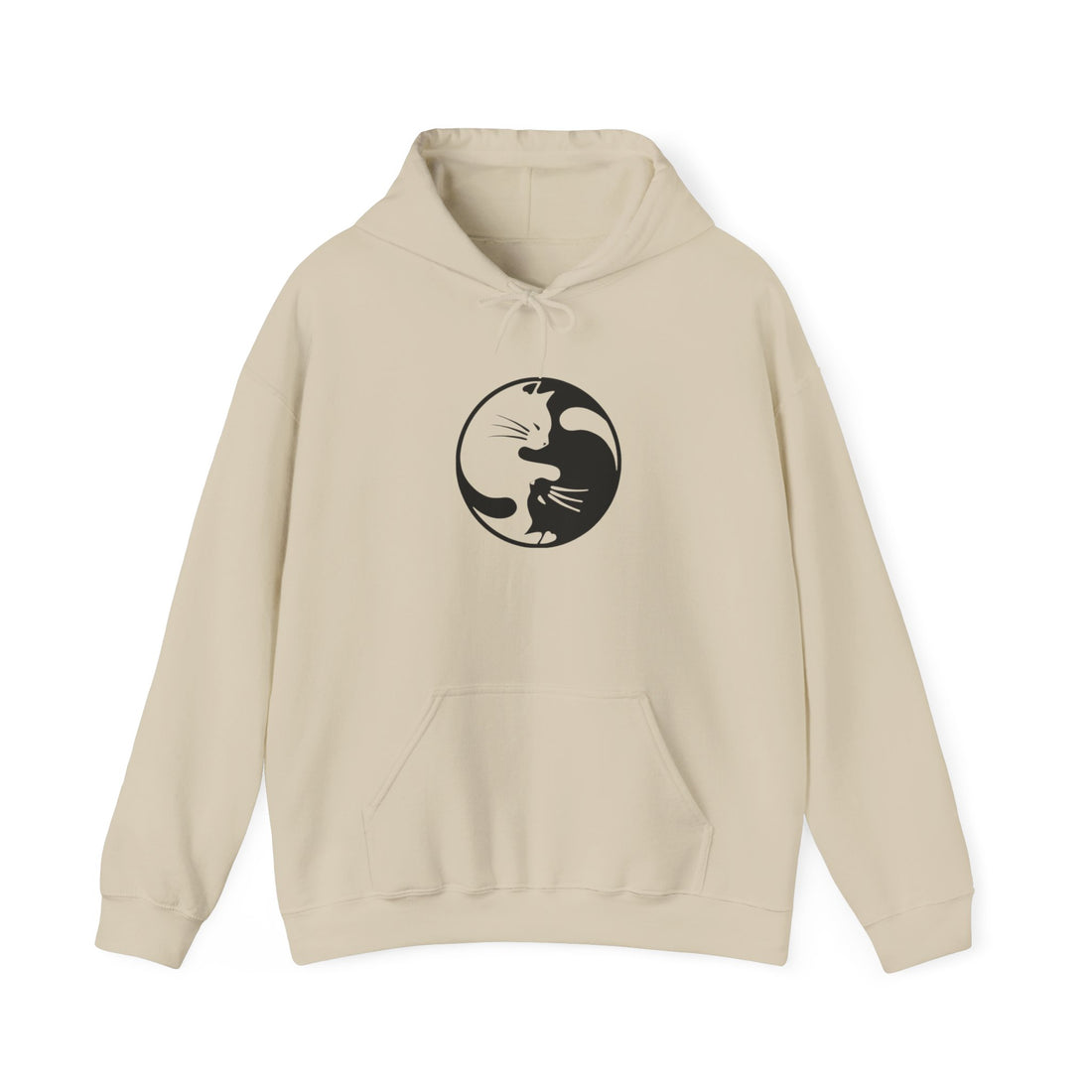 Cat Yin Yang Unisex Hoodie, Cozy Cat Lover Sweatshirt, Perfect Gift for Pet Owners, Trendy Casual Wear, Ideal for Everyday Comfort