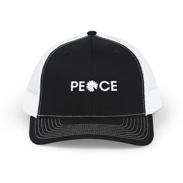Peace Daisy Embroidered Trucker Cap