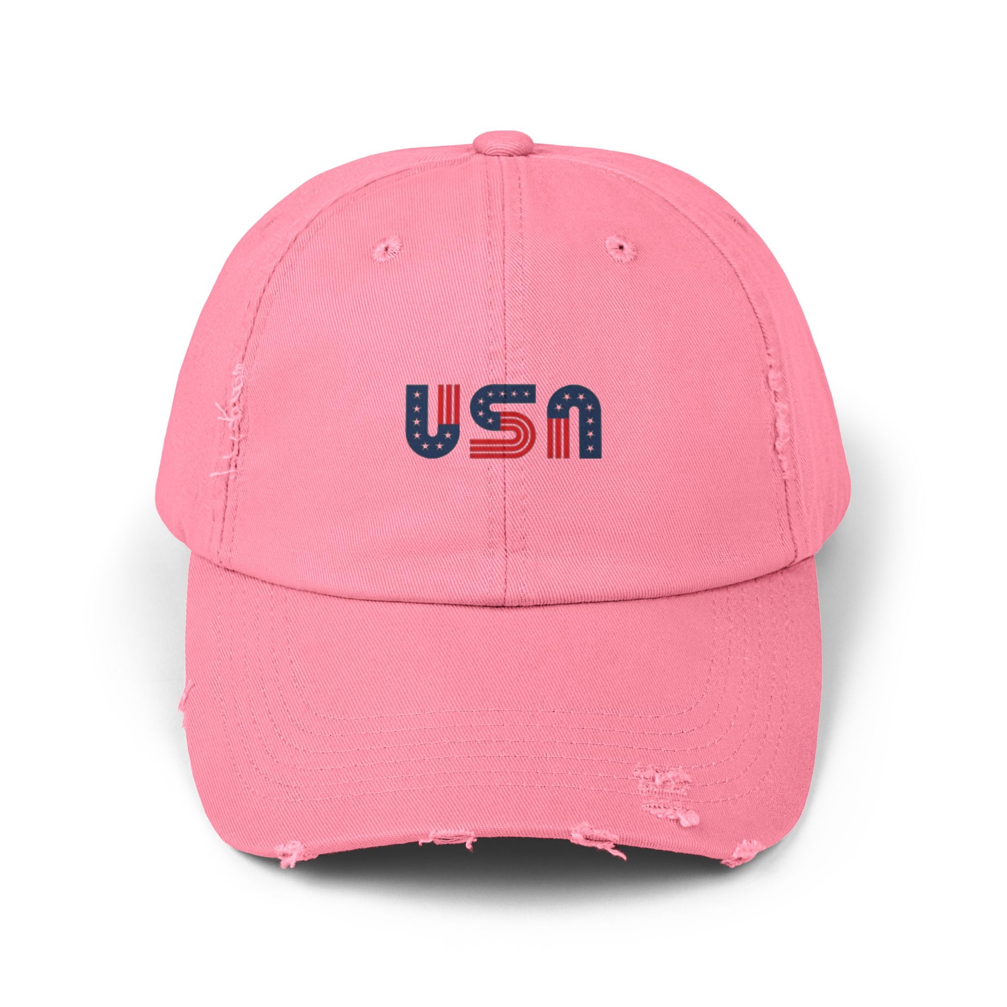 USA Distressed Cap — Vintage Patriotic Baseball Hat