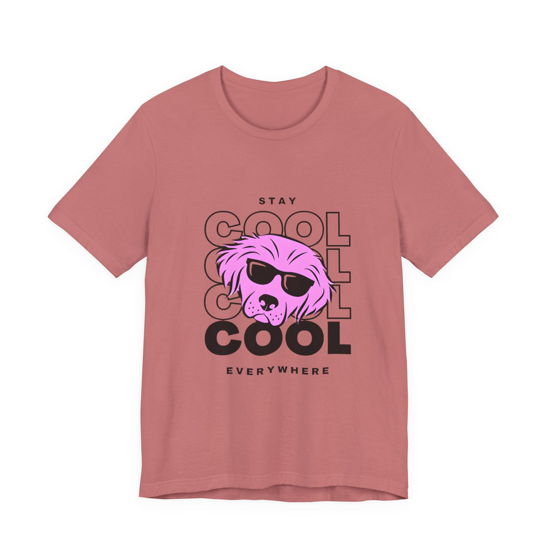 Stay Cool Everywhere T-Shirt — Pink Skull with Sunglasses Graphic Tee