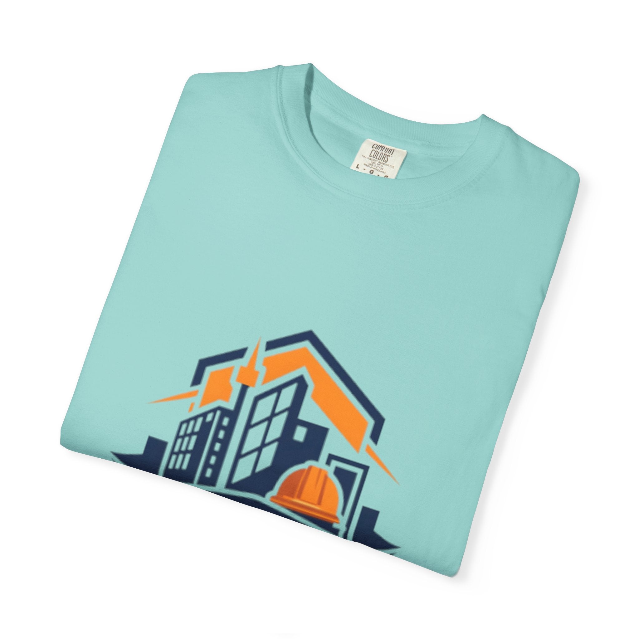 Real Estate Logo T-Shirt — Modern Cityscape Home Builder Graphic Tee