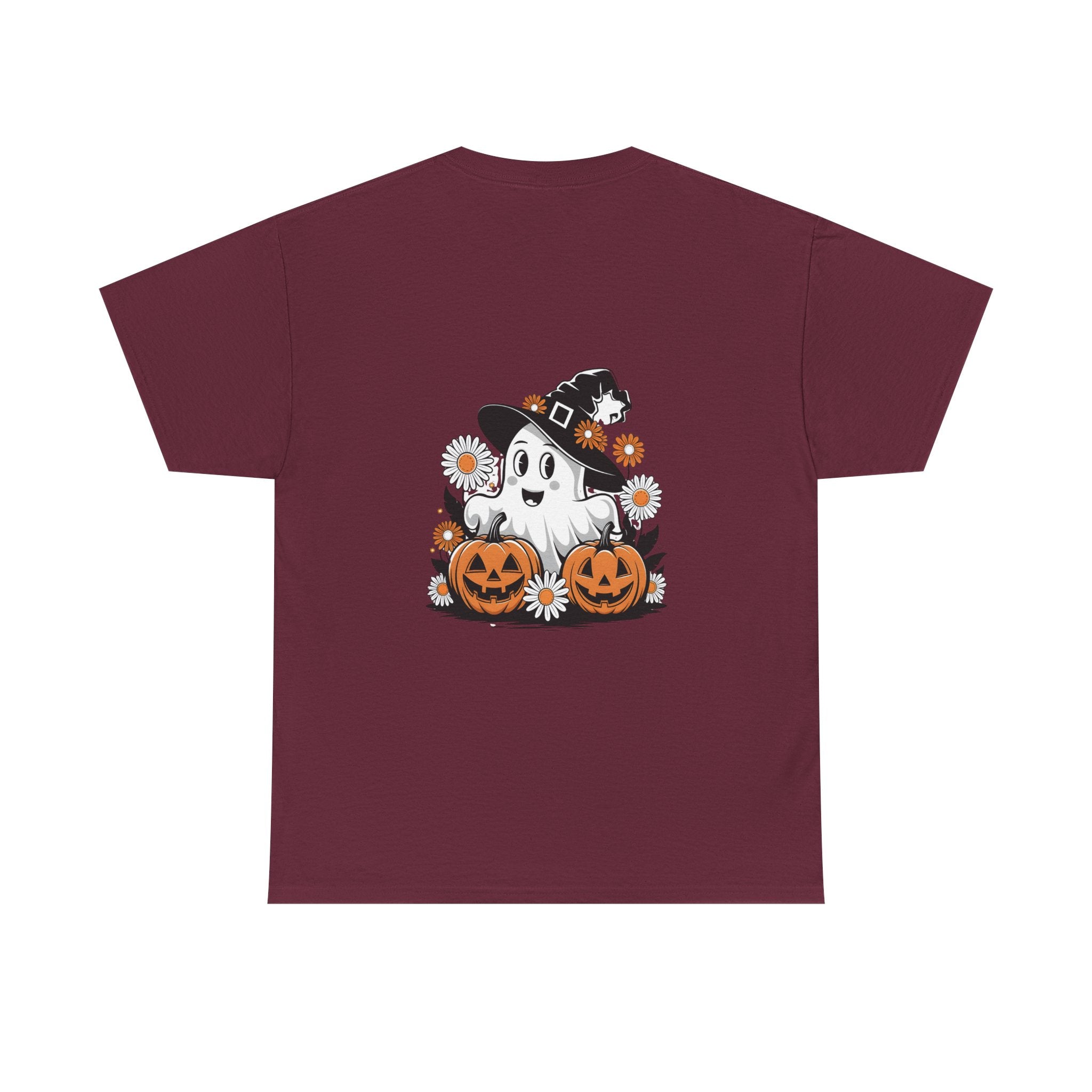 Halloween Ghost & Pumpkin Tee, Unisex Halloween Shirt, Spooky T-Shirt, Fall Fashion, Trick or Treat Top, Seasonal Apparel