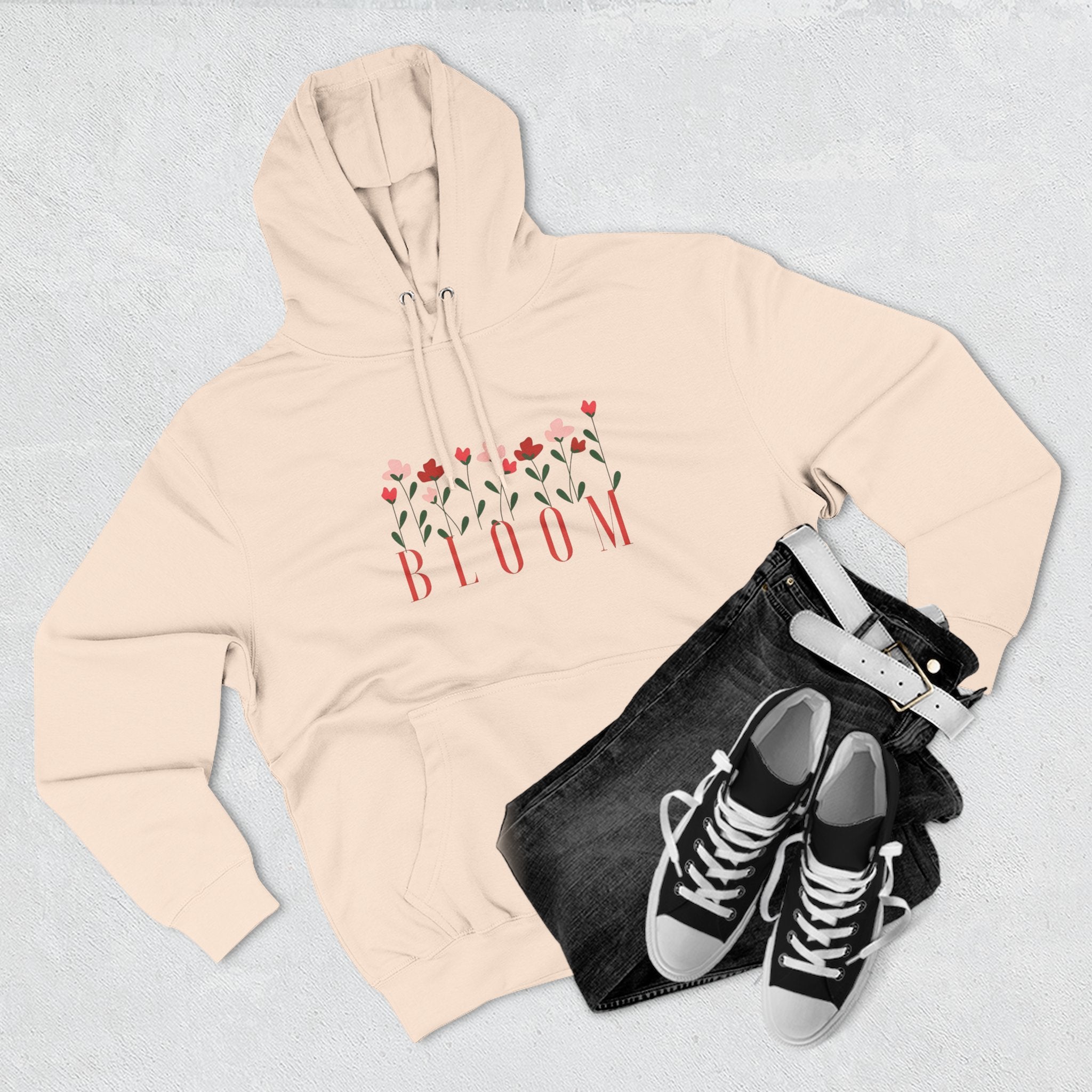 Bloom Fleece Hoodie, Floral Sweatshirt, Spring Merchanise, Gifts for Her, Cute Casual Wear