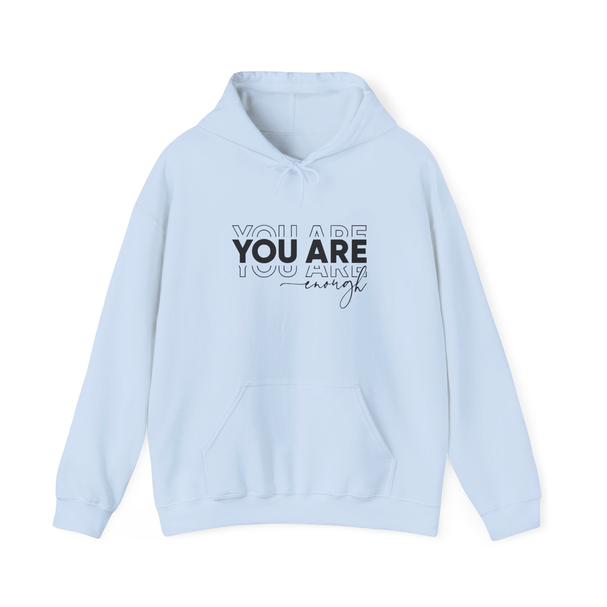 Unisex Heavy Blend™ Hoodie - You Are Enough Inspirational Sweatshirt, Motivational Gift, Casual Wear, Self-Love Hoodie, Cozy Fashion