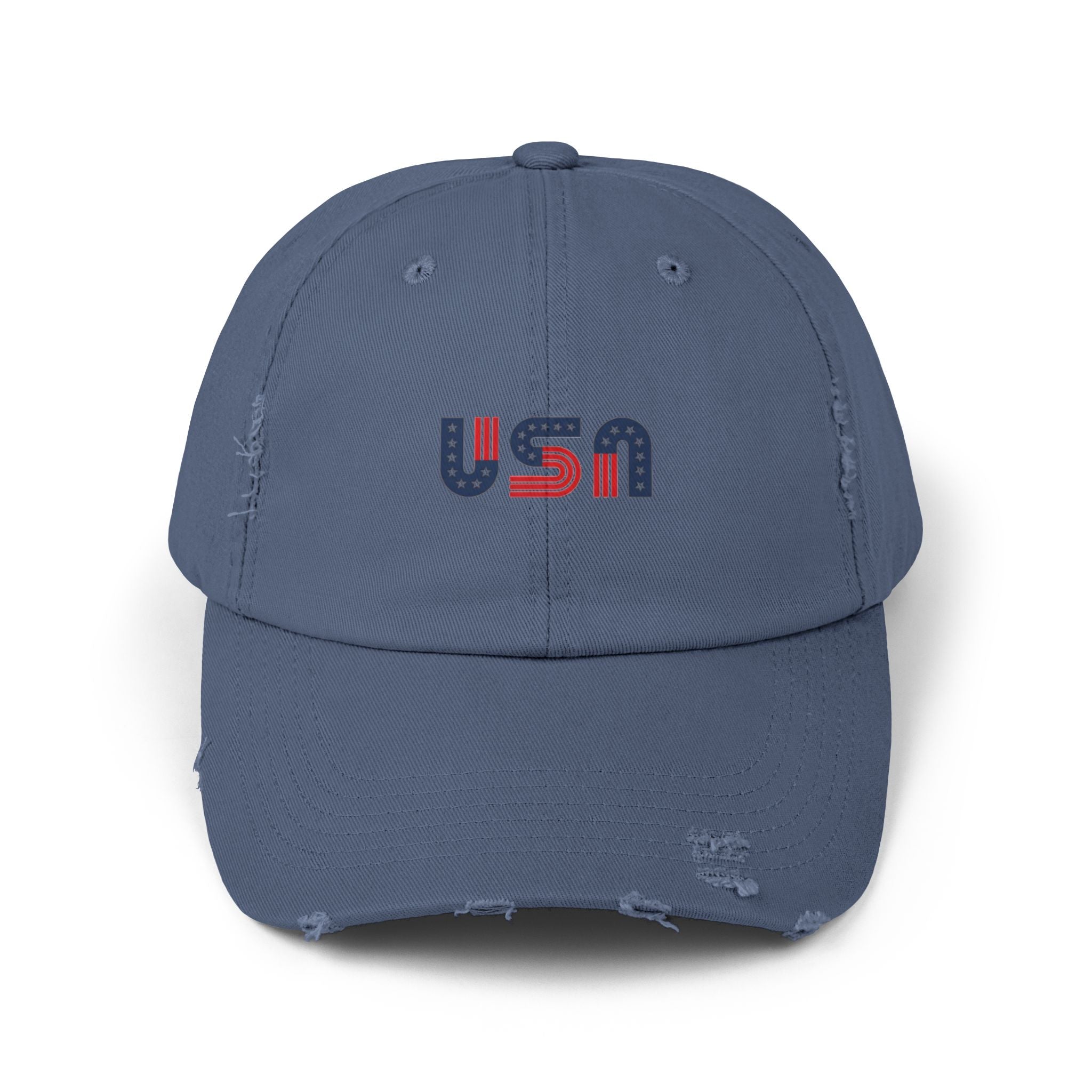 USA Distressed Cap — Vintage Patriotic Baseball Hat