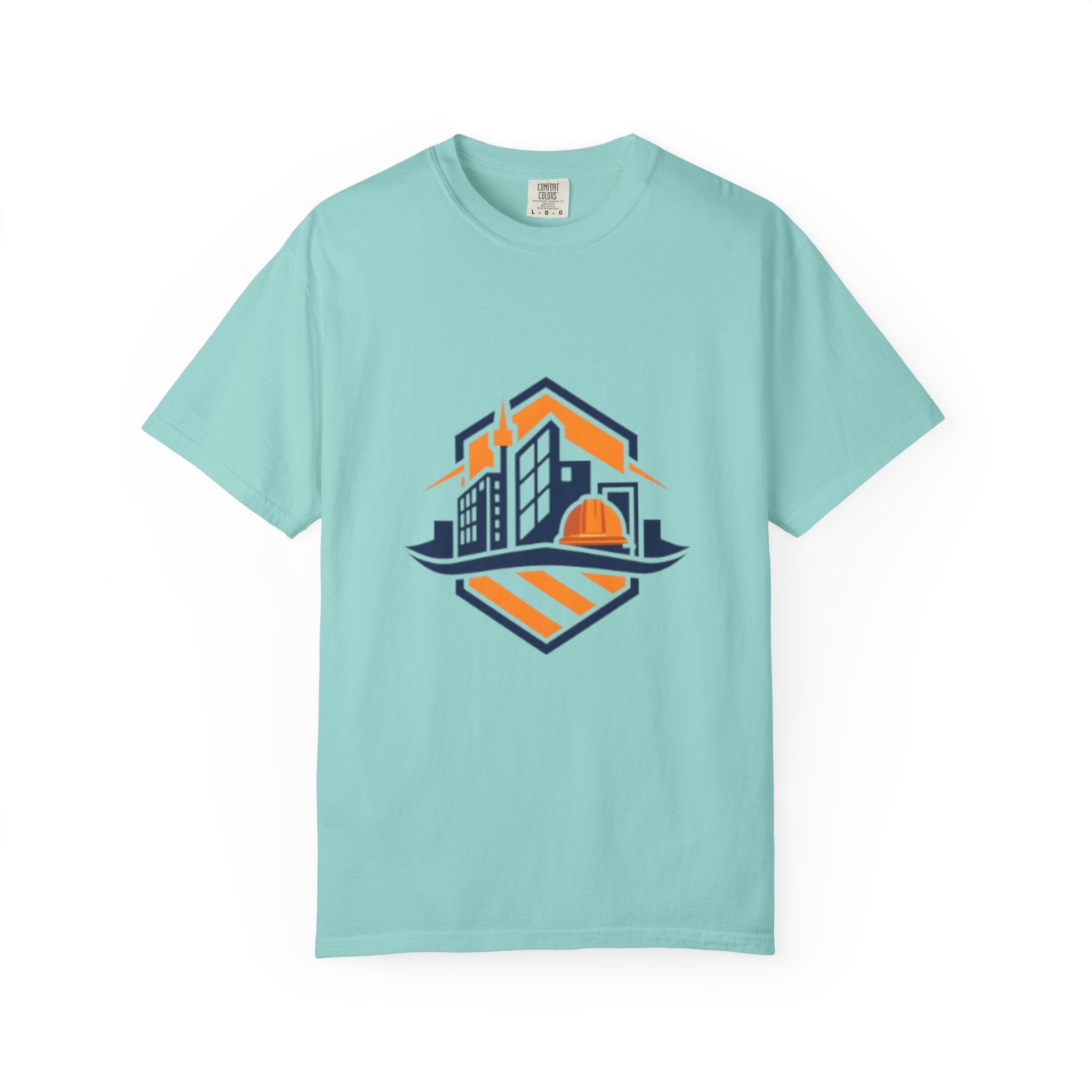 Real Estate Logo T-Shirt — Modern Cityscape Home Builder Graphic Tee