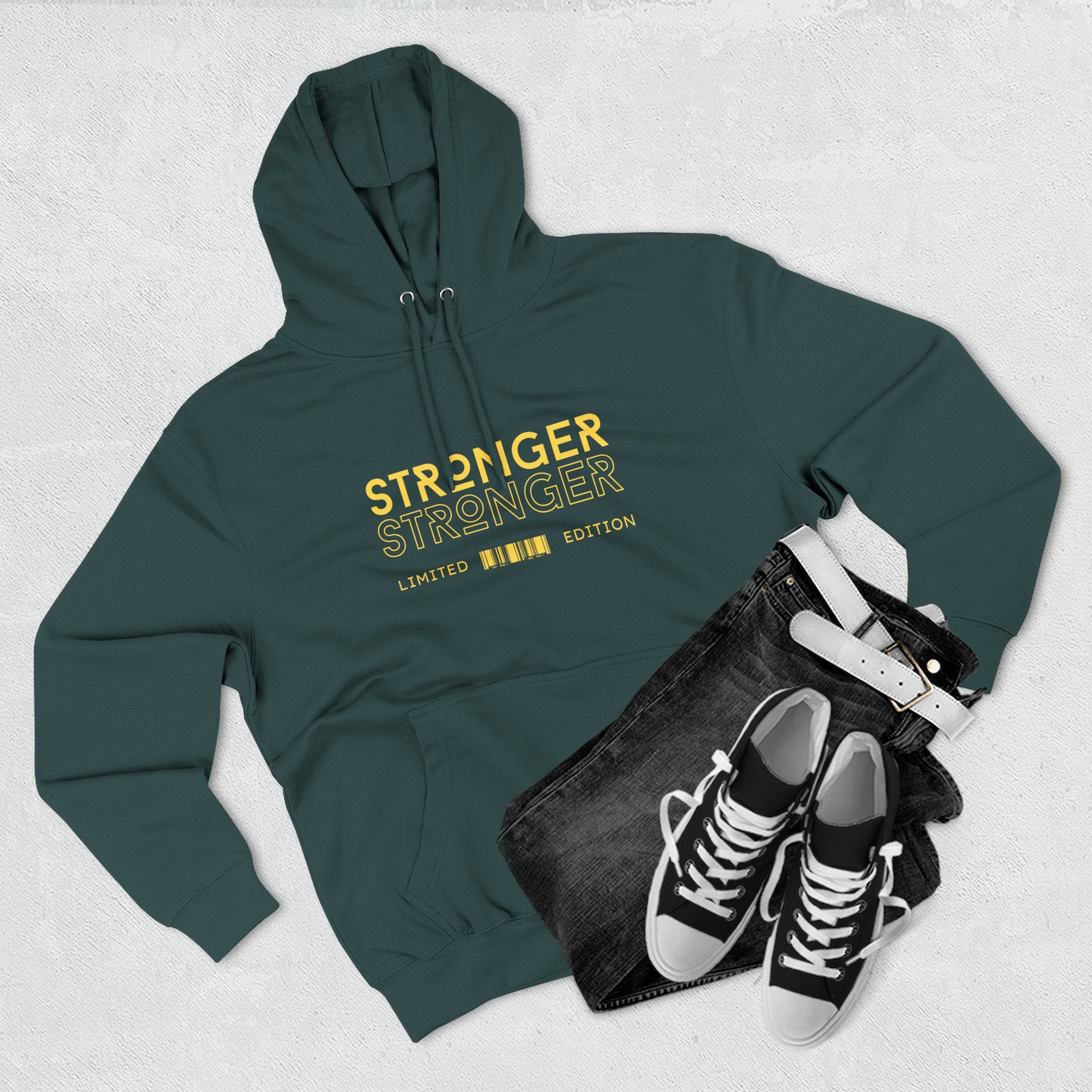 Stronger Stronger Limited Edition Hoodie — Motivational Graphic Fleece Hoodie