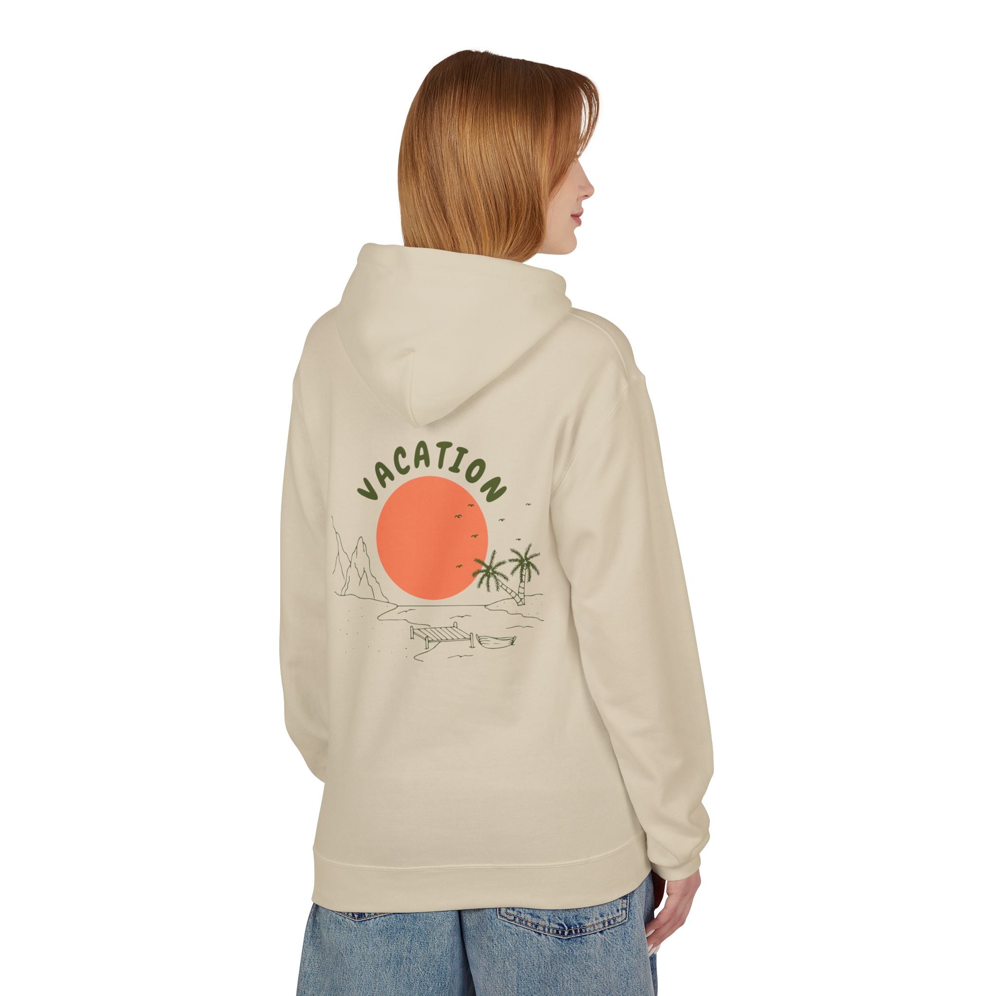 Vacation Graphic Hoodie — Retro Sunset Beach Pullover