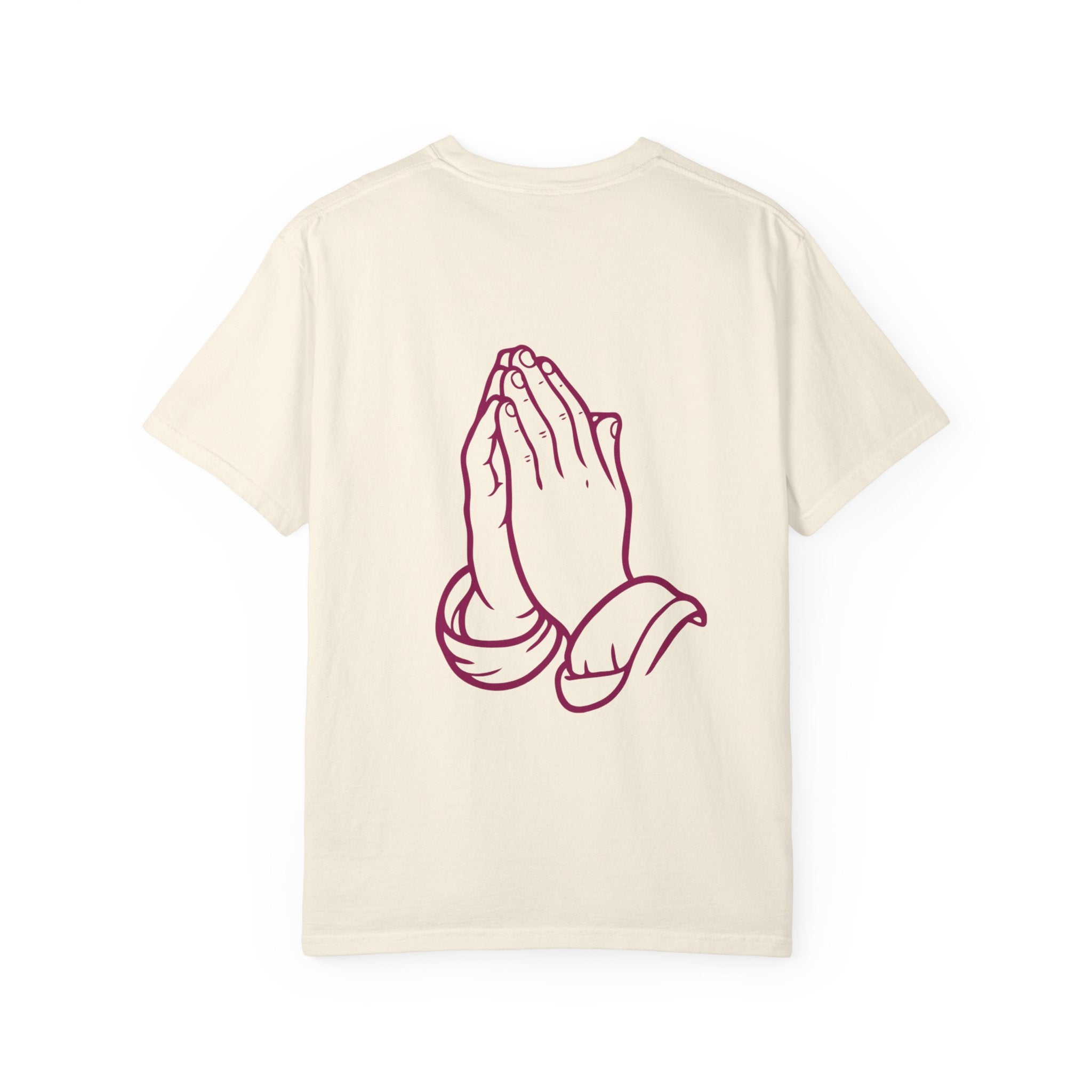 Pray Graphic T-Shirt — "Pray" Front & Praying Hands Back Spiritual Tee