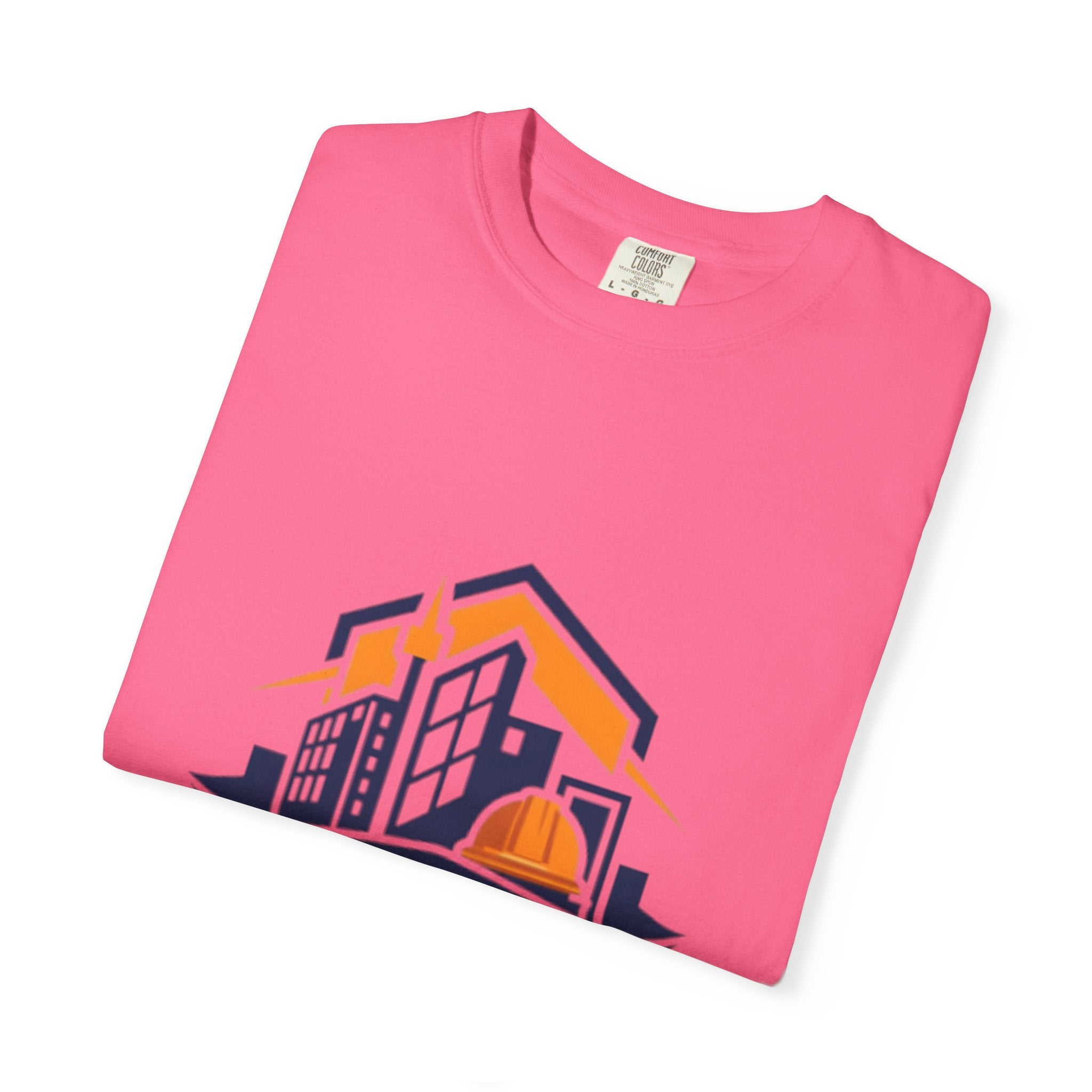 Real Estate Logo T-Shirt — Modern Cityscape Home Builder Graphic Tee