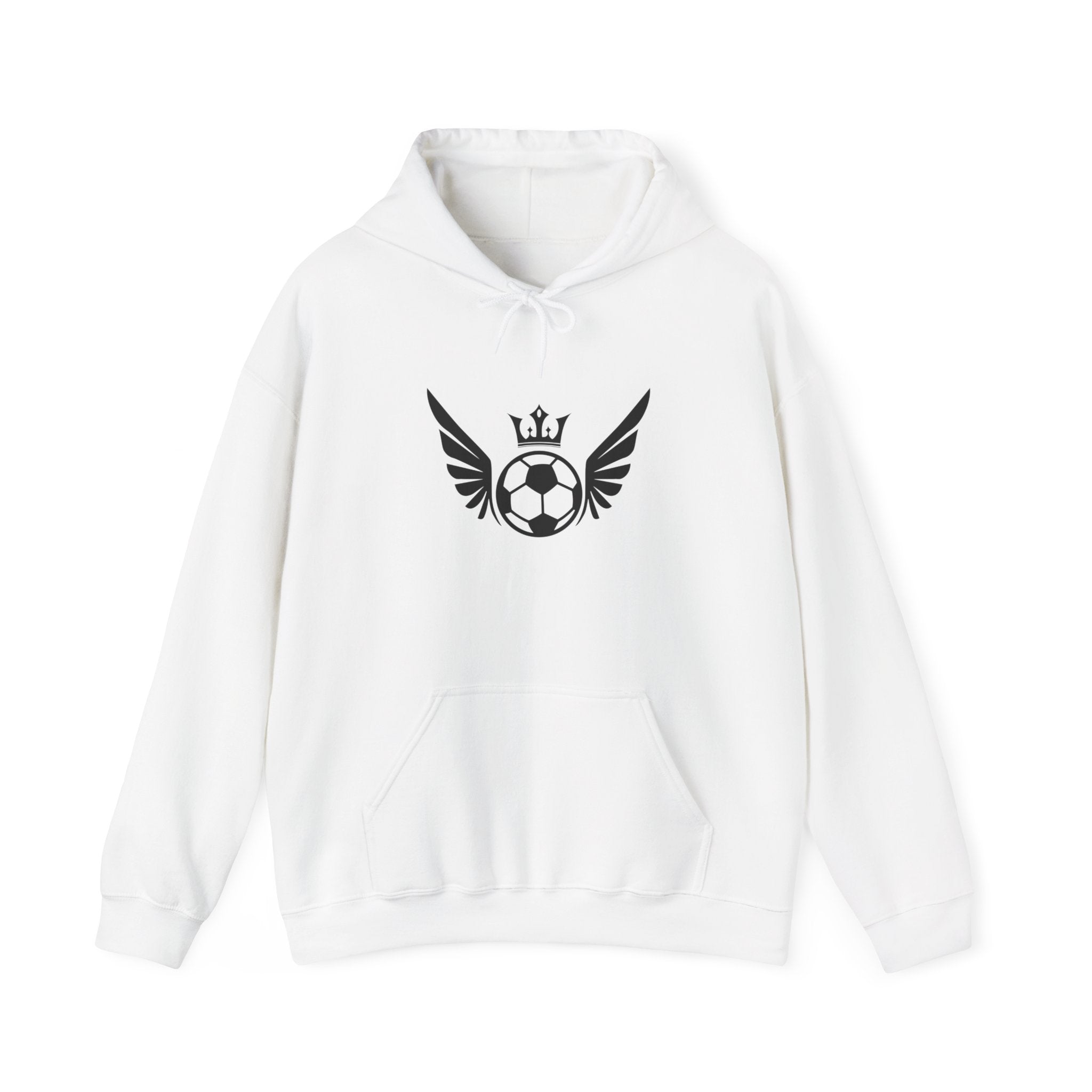 King of Soccer Winged Ball Hoodie — Crowned Football Graphic Sweatshirt