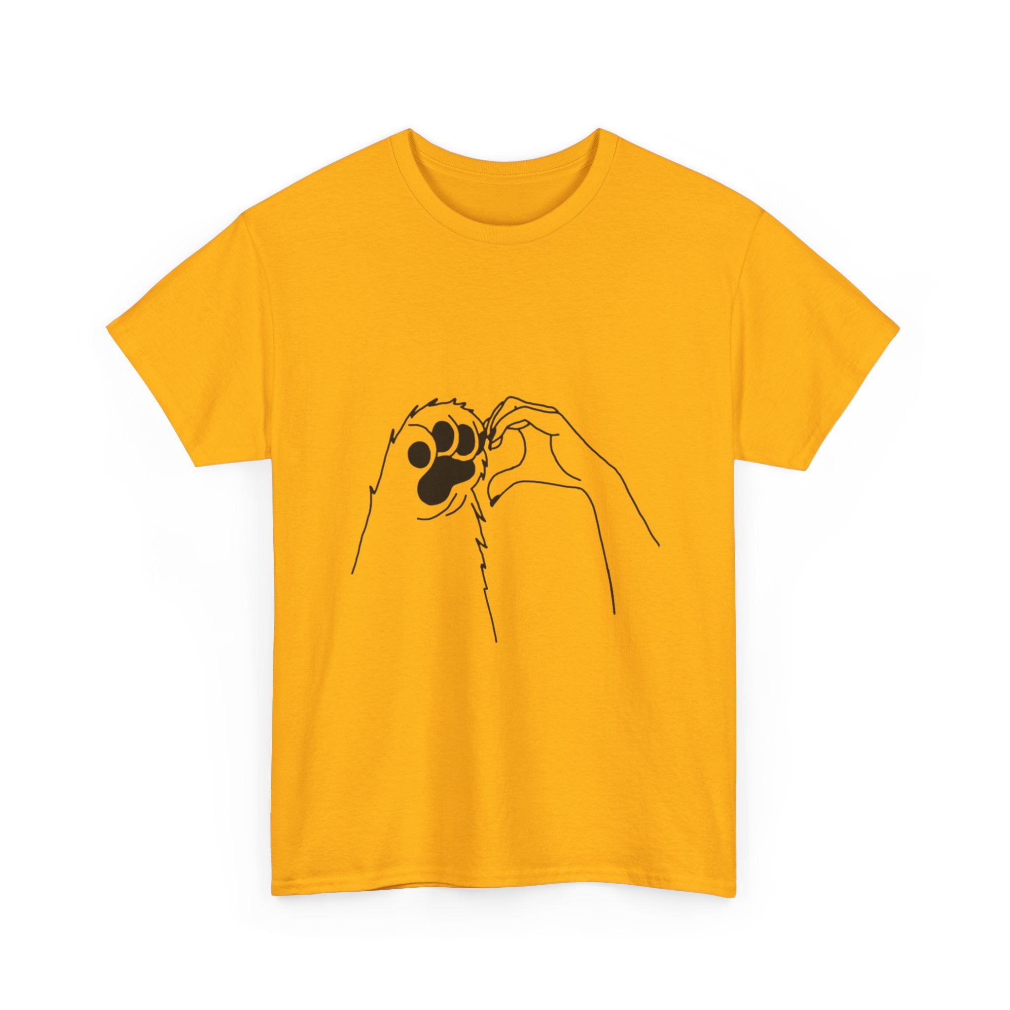 Cat Paw Print T‑Shirt — Minimal Line Art Pet Lover Tee