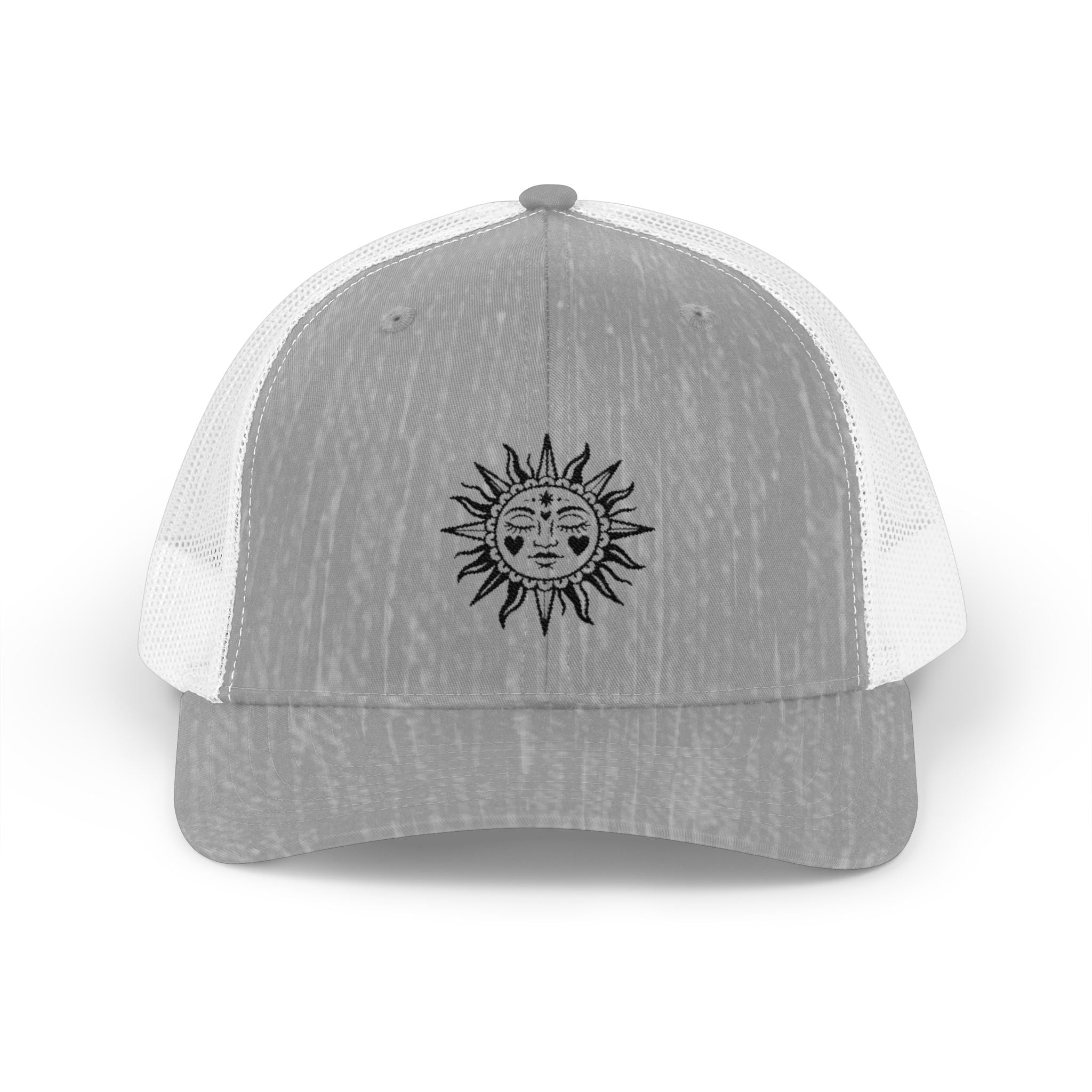 Sun Face Trucker Cap — Vintage Celestial Snapback Hat