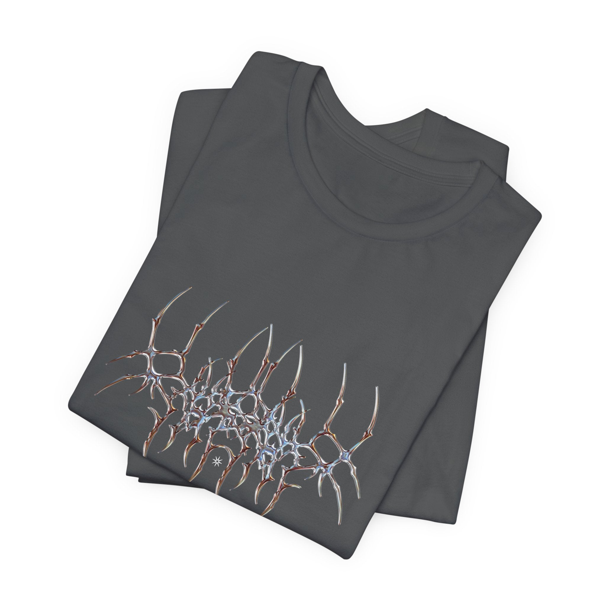 Gothic Spider Web Graphic Tee — Trippy Dark Metal Design