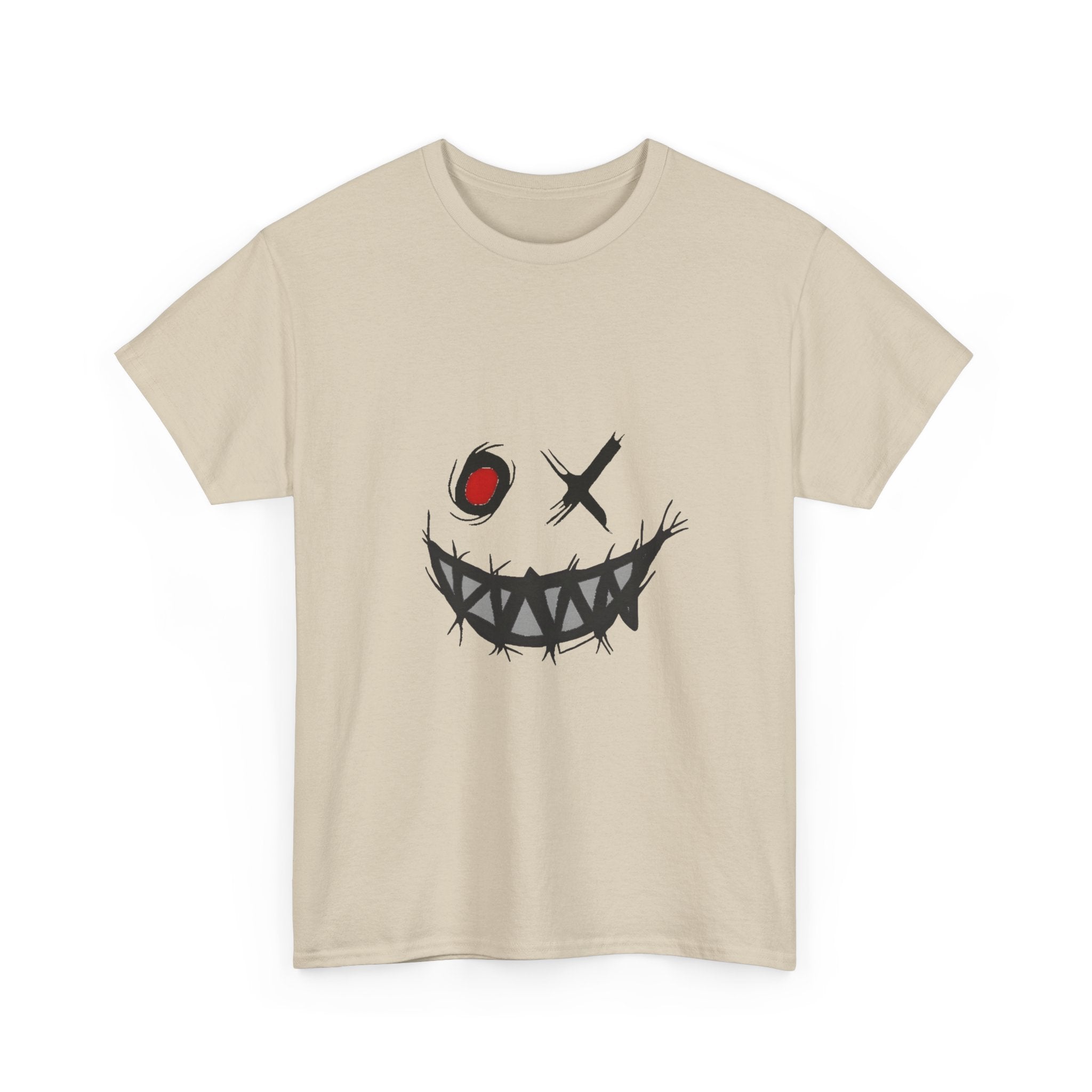 Playful Smile Unisex Heavy Cotton Tee - Perfect for Halloween, Gift for Friends, Casual Wear, Graphic Tee, Unique Style