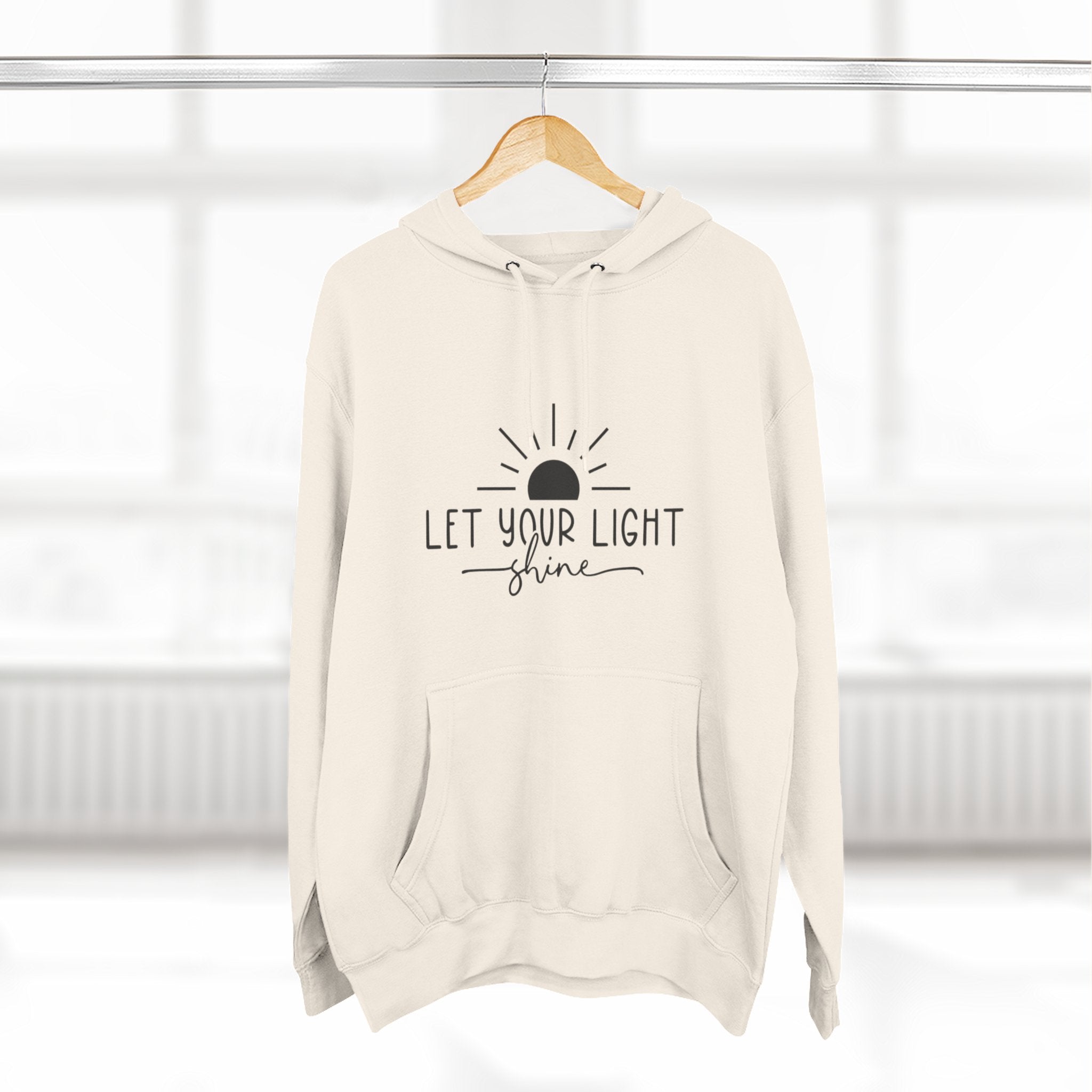 Inspirational Fleece Hoodie - Let Your Light Shine, Cozy Sweatshirt, Motivational Apparel, Perfect Gift for Friends, Self-Care, Fall Outfit