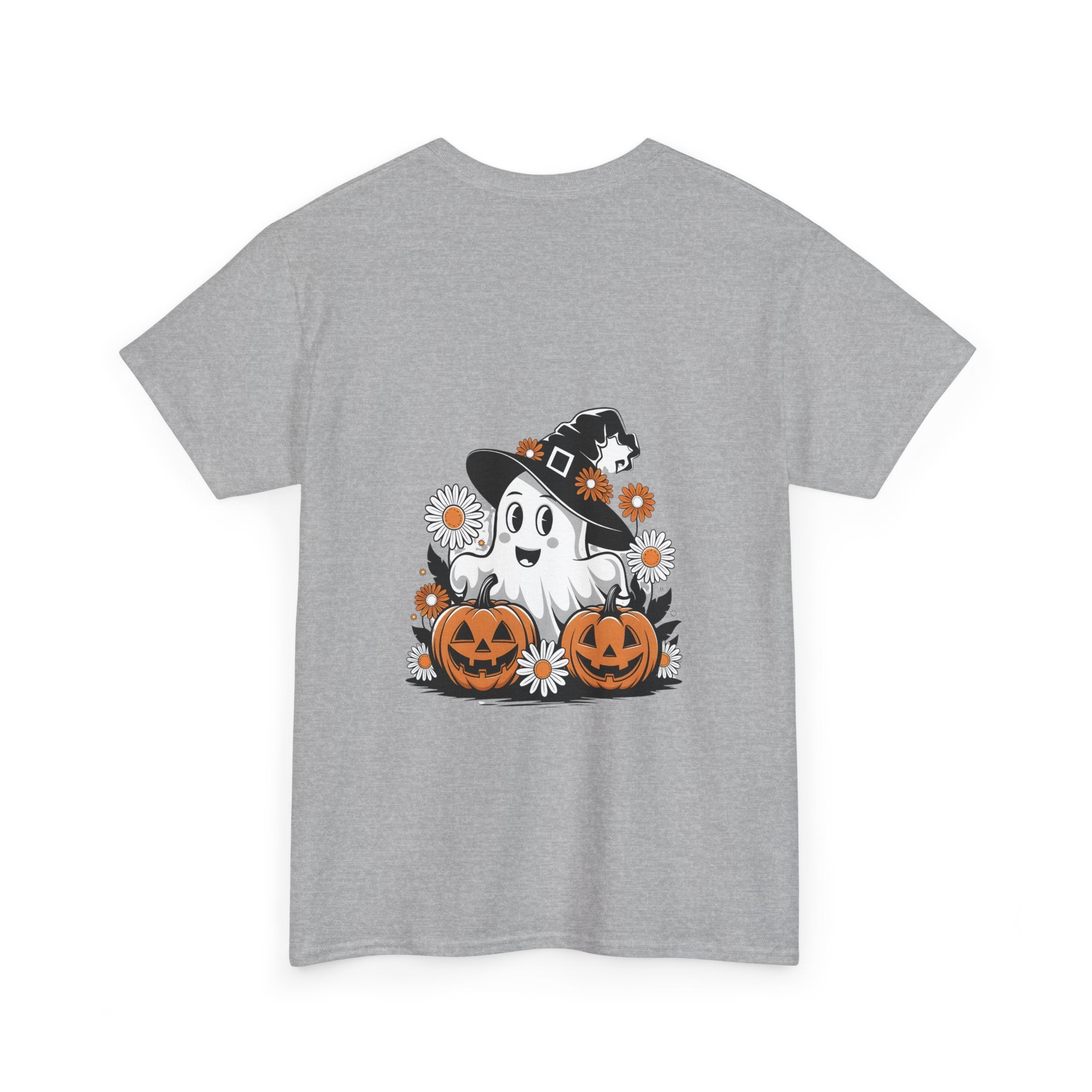Halloween Ghost & Pumpkin Tee, Unisex Halloween Shirt, Spooky T-Shirt, Fall Fashion, Trick or Treat Top, Seasonal Apparel
