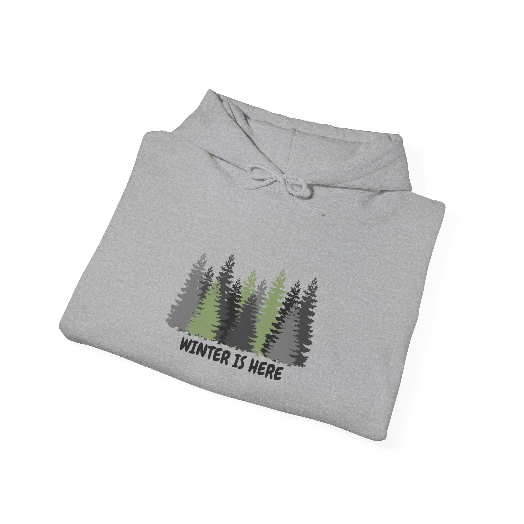 Winter Is Here Hoodie – Pine Forest Graphic Winter Sweatshirt