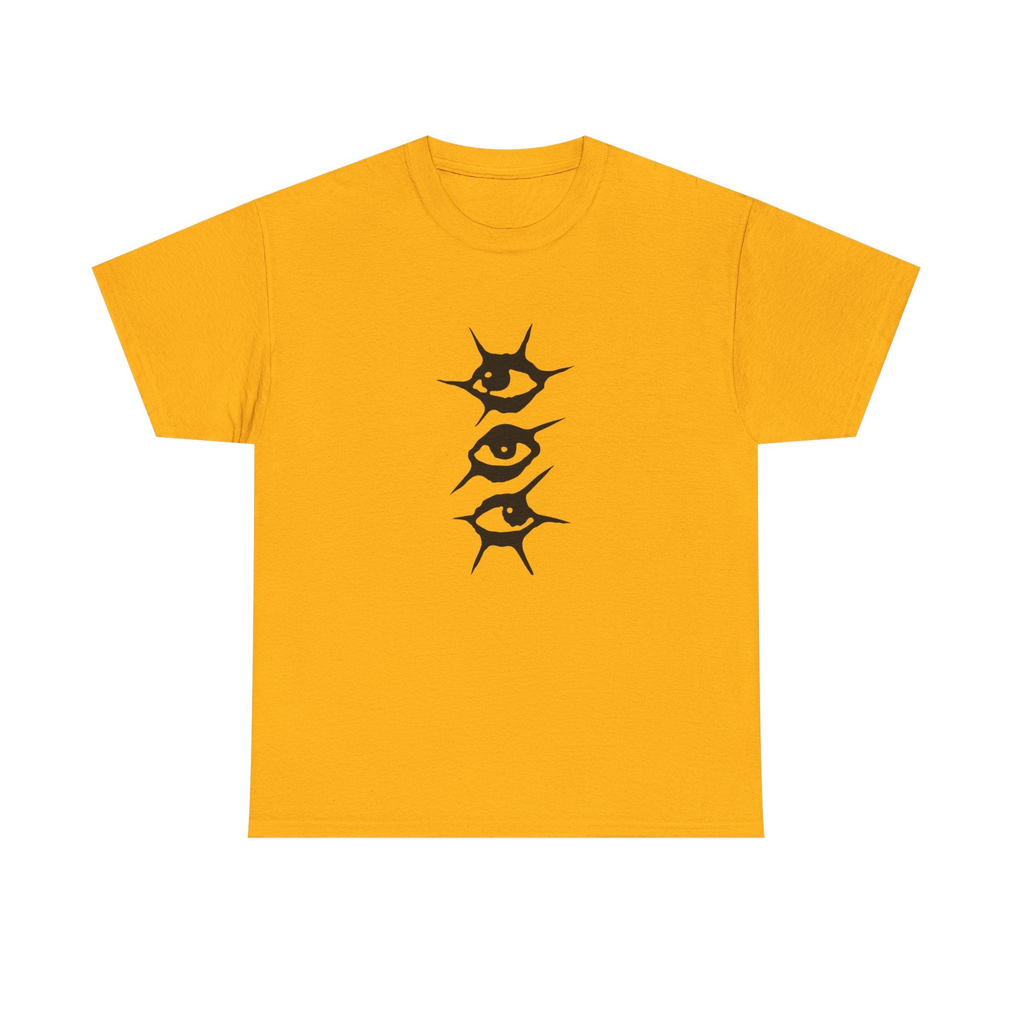 T-Shirt — Minimal Three Eyes Graphic Tee with 'Who Are You When Nobody's Watching?' Back Text