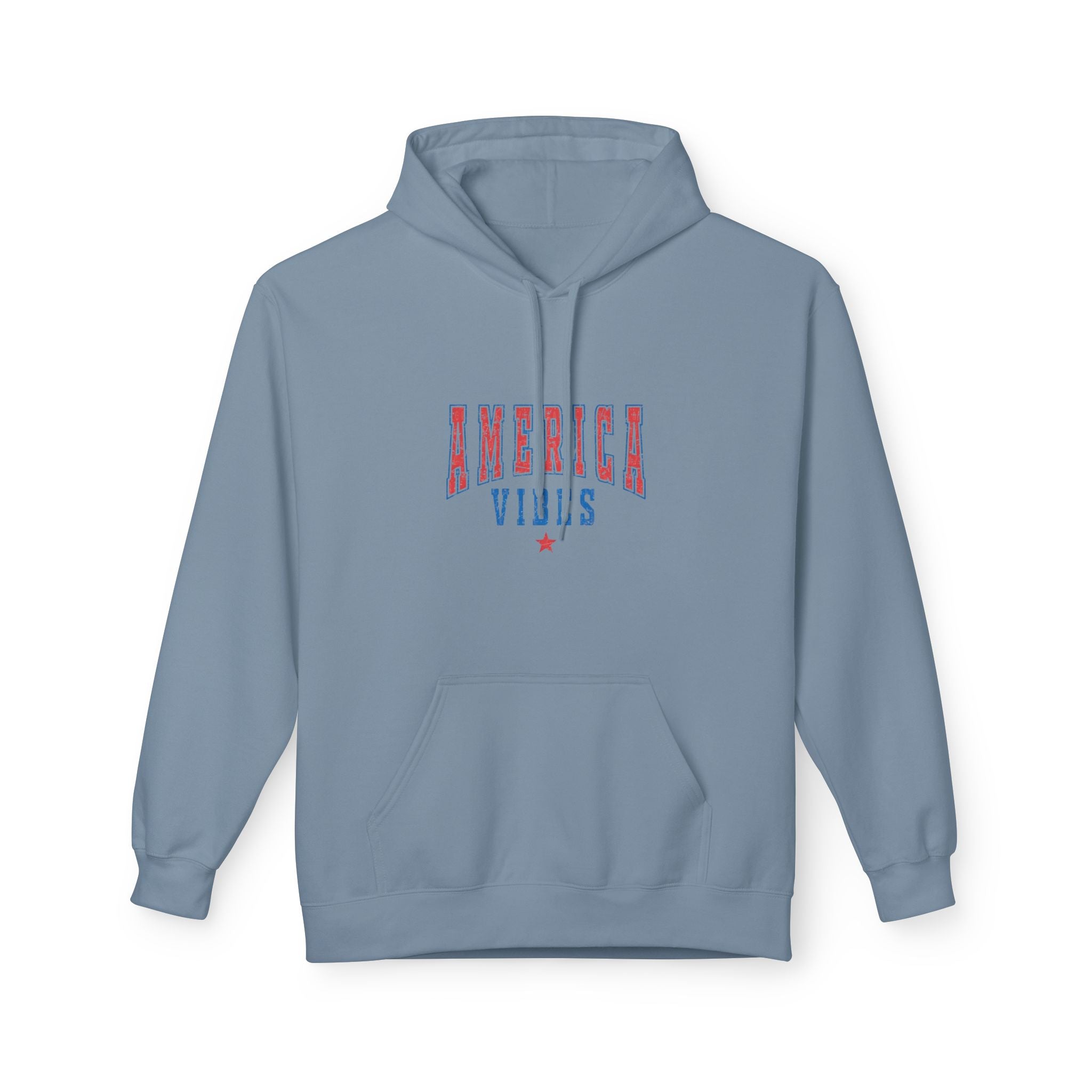America Vibes Hoodie — Patriotic Red White & Blue Pullover
