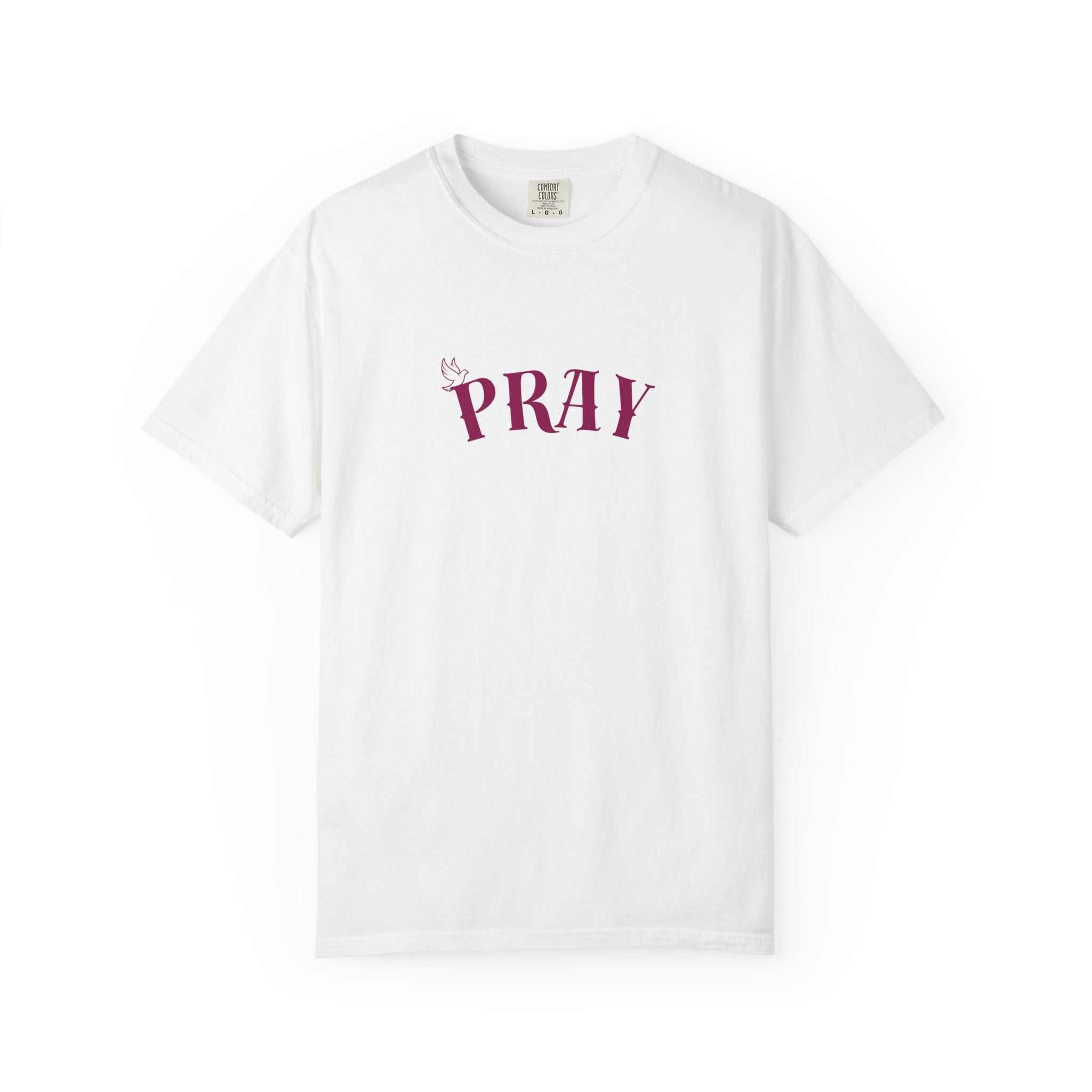 Pray Graphic T-Shirt — "Pray" Front & Praying Hands Back Spiritual Tee