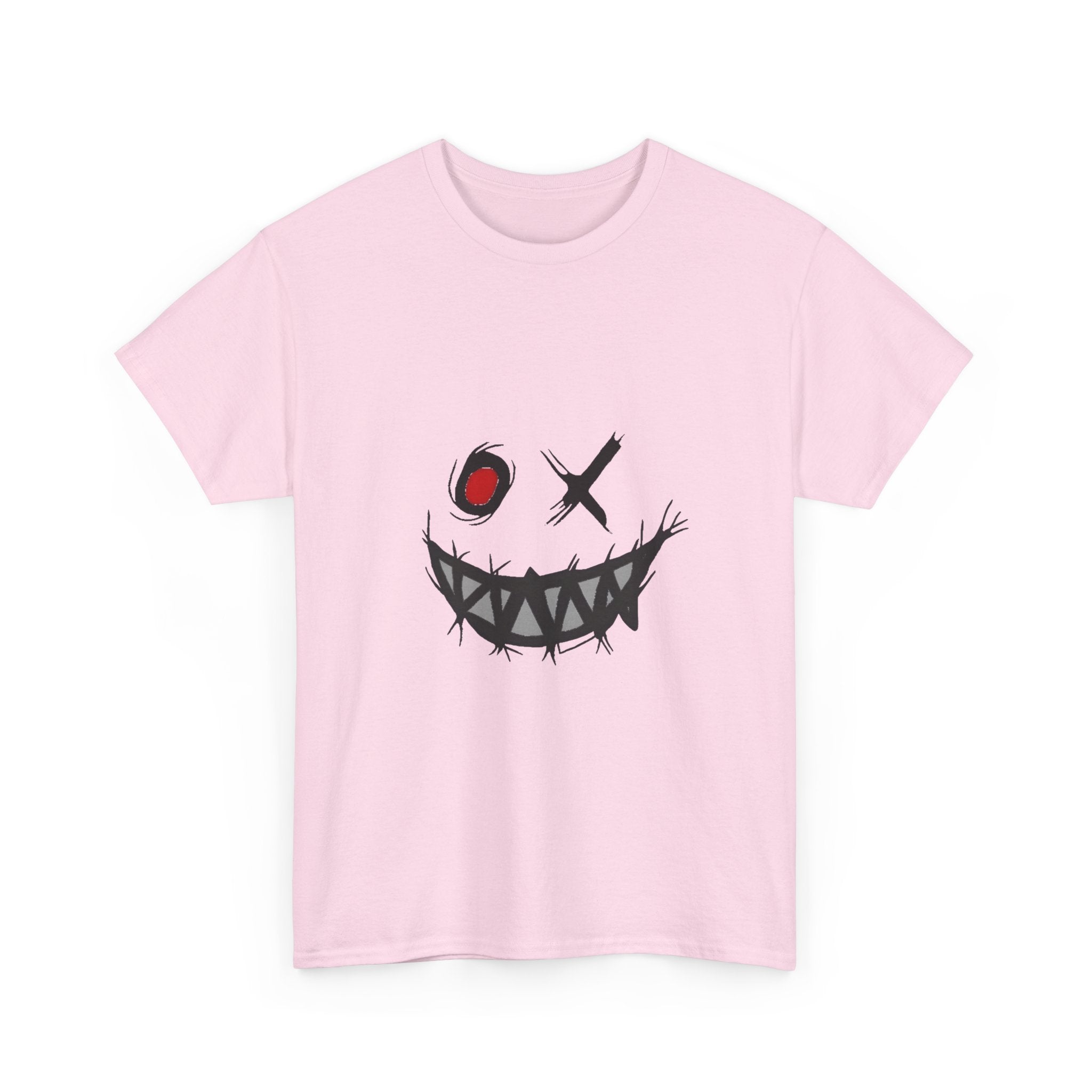 Playful Smile Unisex Heavy Cotton Tee - Perfect for Halloween, Gift for Friends, Casual Wear, Graphic Tee, Unique Style