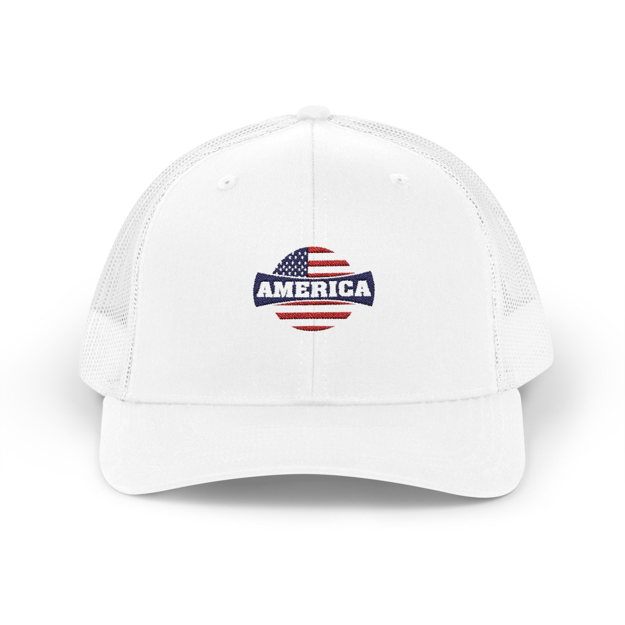 America Flag Embroidered Trucker Cap – Patriotic Snapback Hat for 4th of July