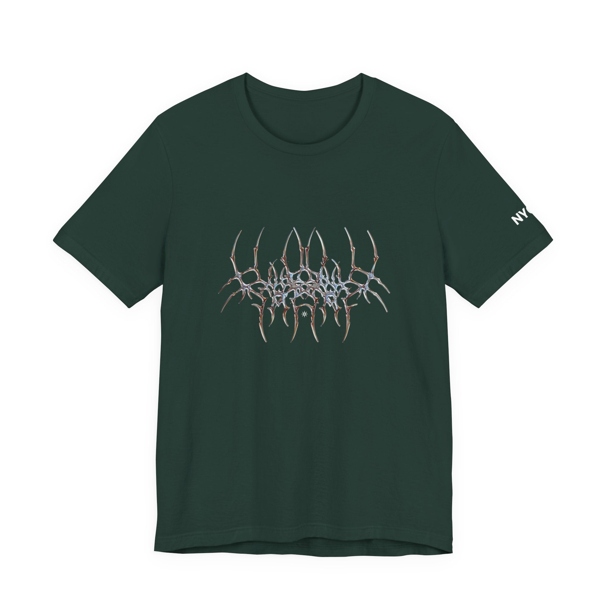 Gothic Spider Web Graphic Tee — Trippy Dark Metal Design