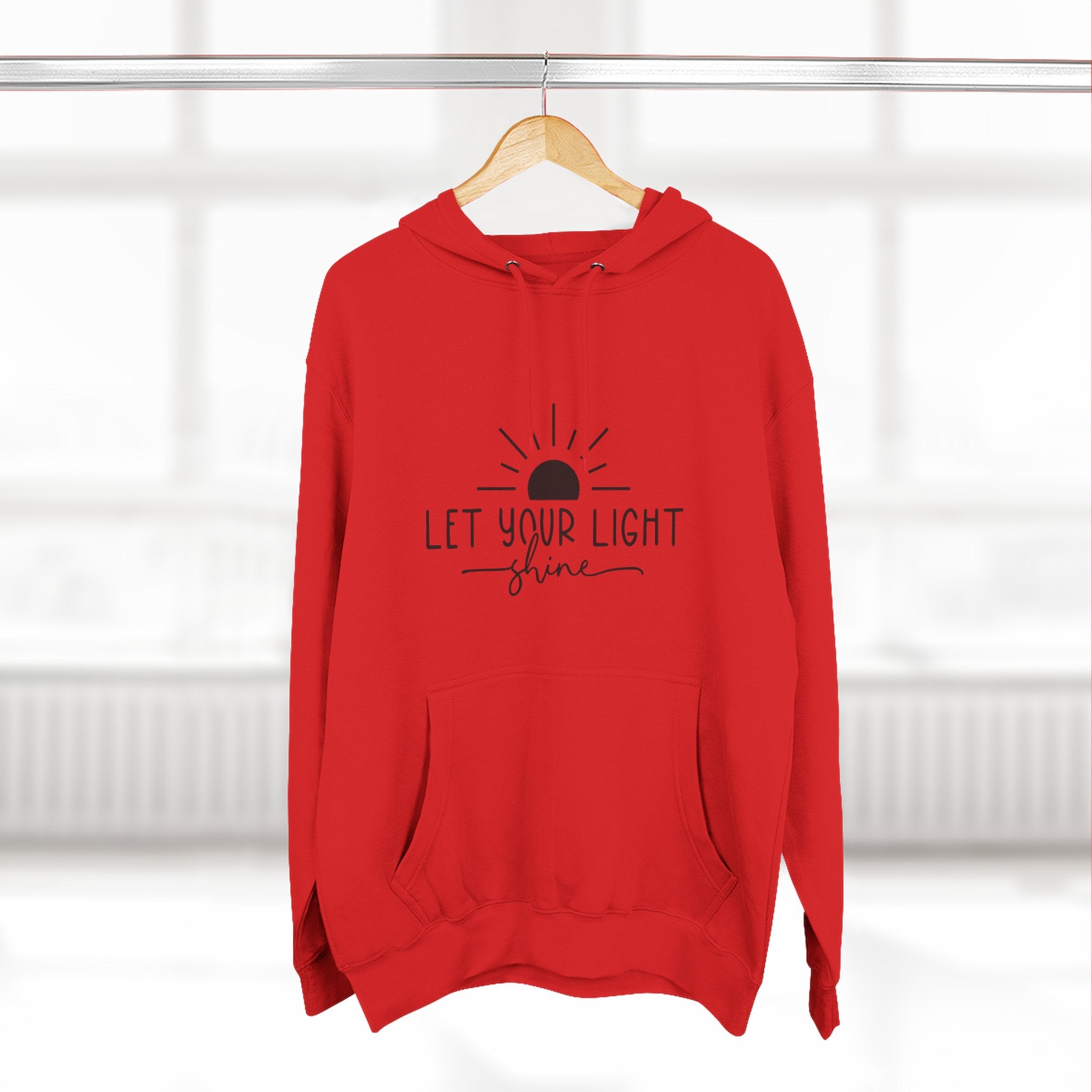 Inspirational Fleece Hoodie - Let Your Light Shine, Cozy Sweatshirt, Motivational Apparel, Perfect Gift for Friends, Self-Care, Fall Outfit