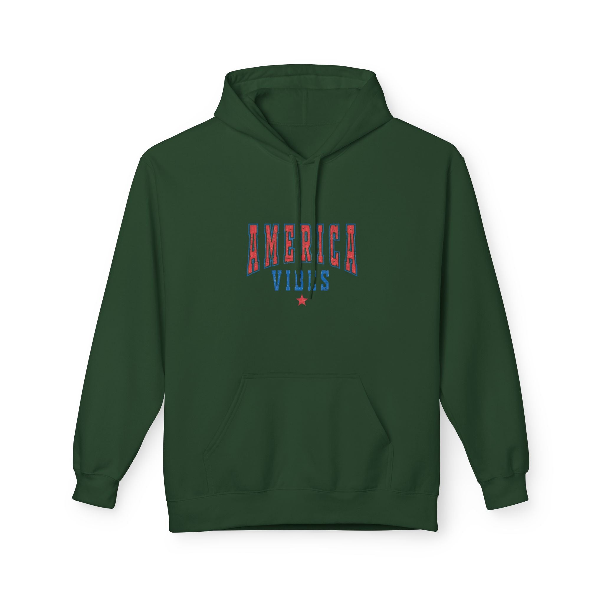 America Vibes Hoodie — Patriotic Red White & Blue Pullover