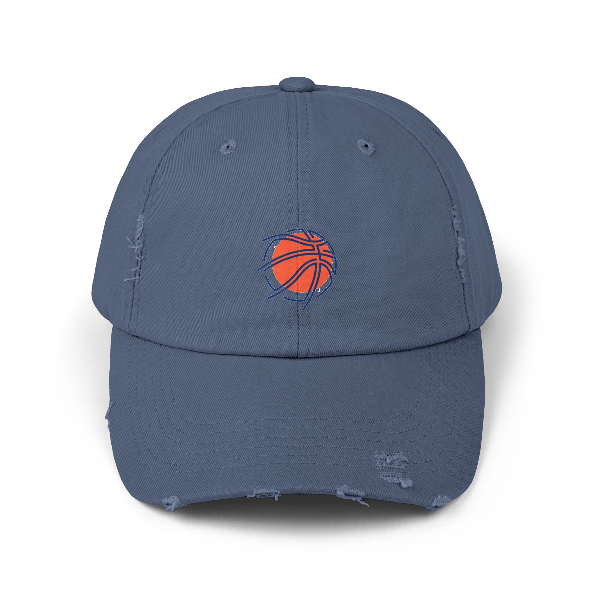 Distressed Basketball Dad Hat — Vintage Worn Hoop Cap