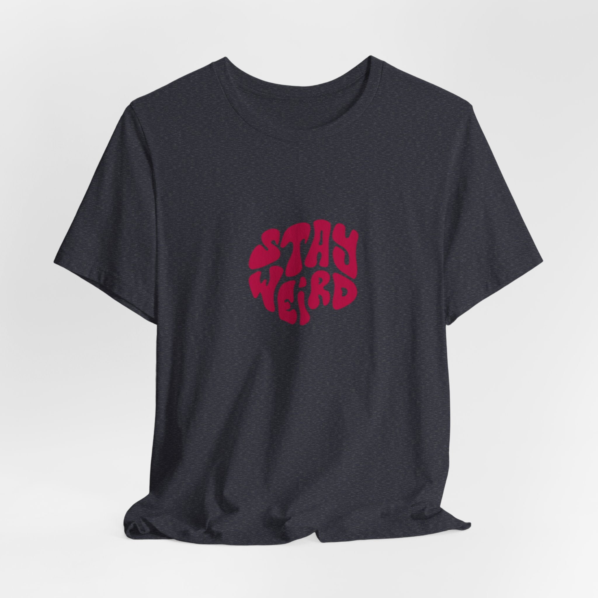 Stay Weird Tee — Retro Statue Bubblegum Graphic T-Shirt