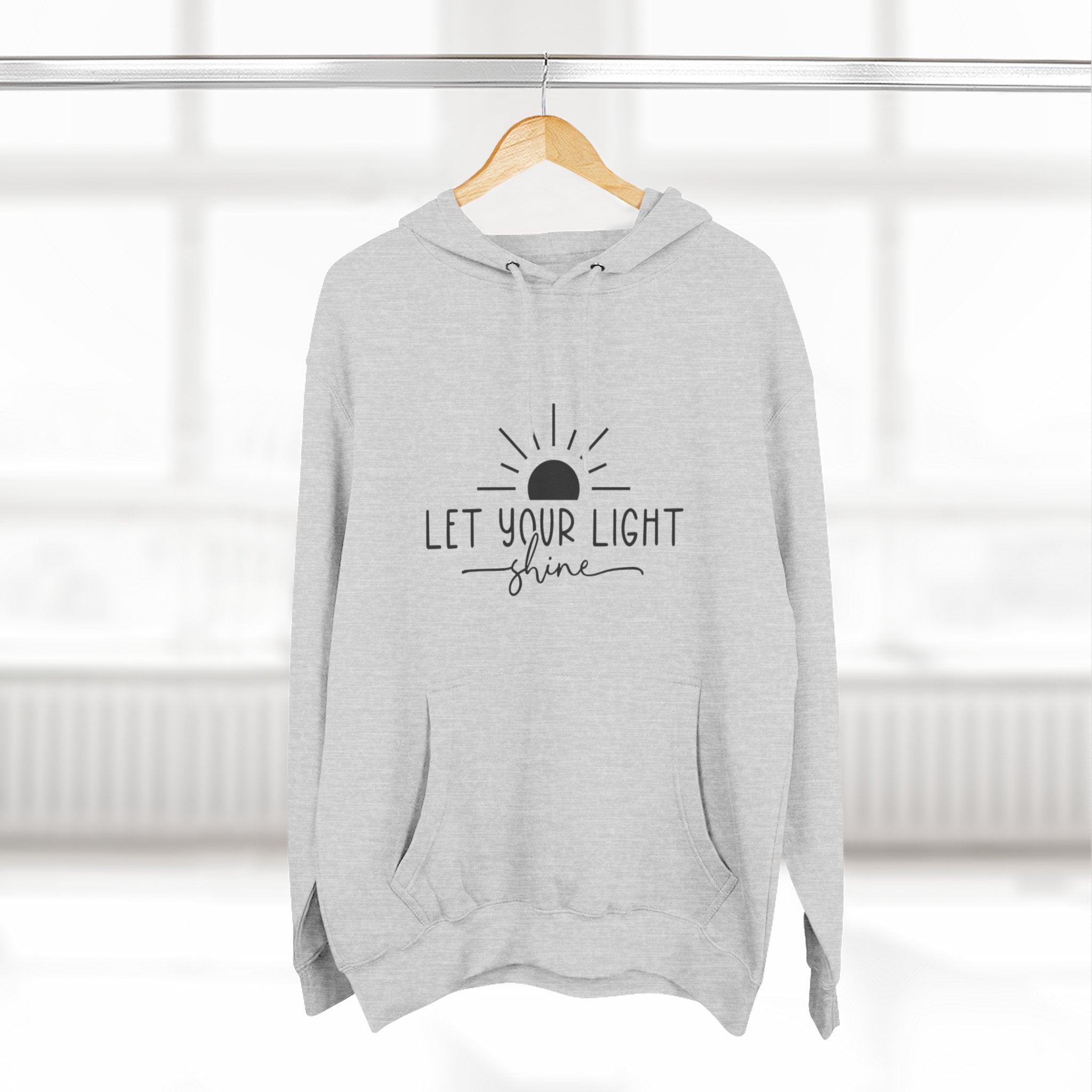 Inspirational Fleece Hoodie - Let Your Light Shine, Cozy Sweatshirt, Motivational Apparel, Perfect Gift for Friends, Self-Care, Fall Outfit