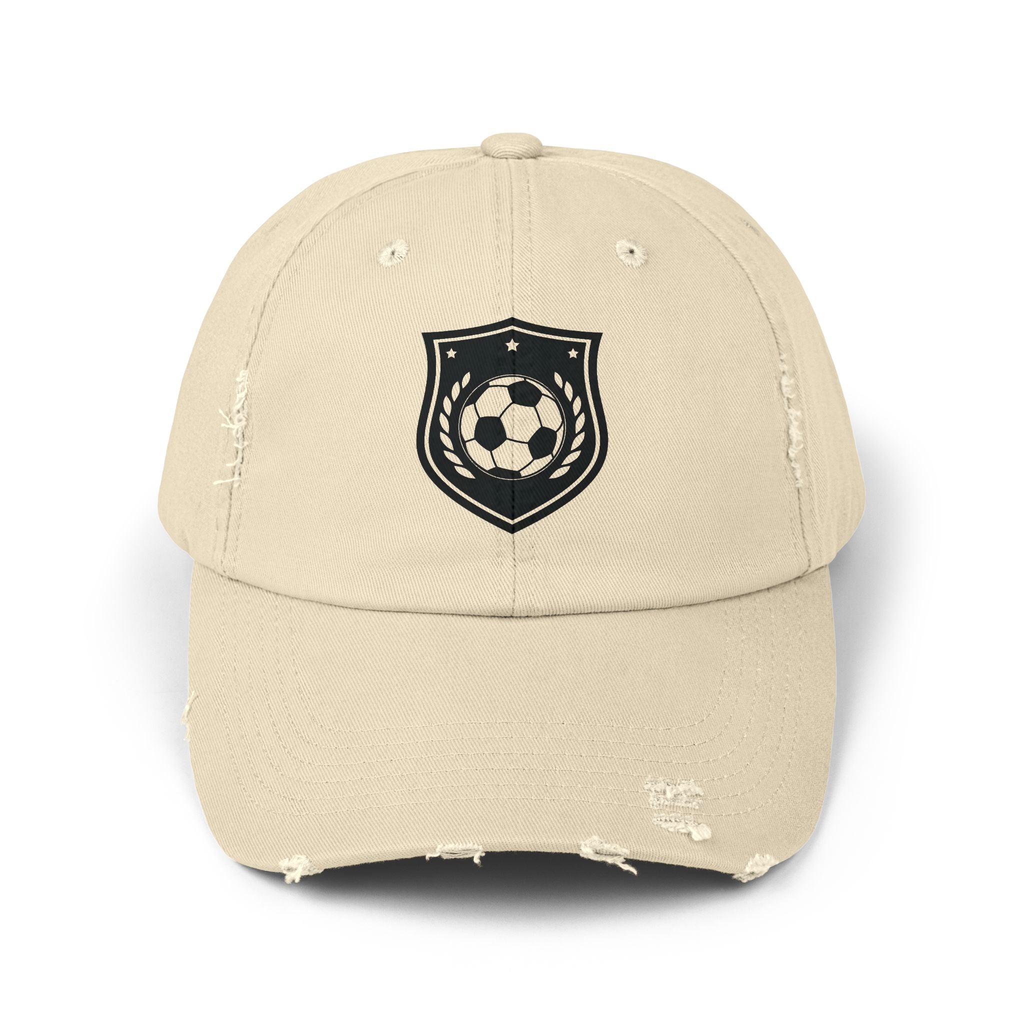 Distressed Soccer Emblem Cap — Vintage Soccer Dad Hat