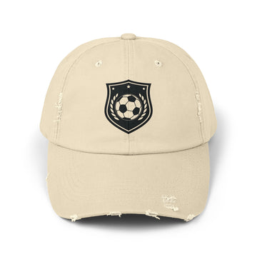 Distressed Soccer Emblem Cap — Vintage Soccer Dad Hat