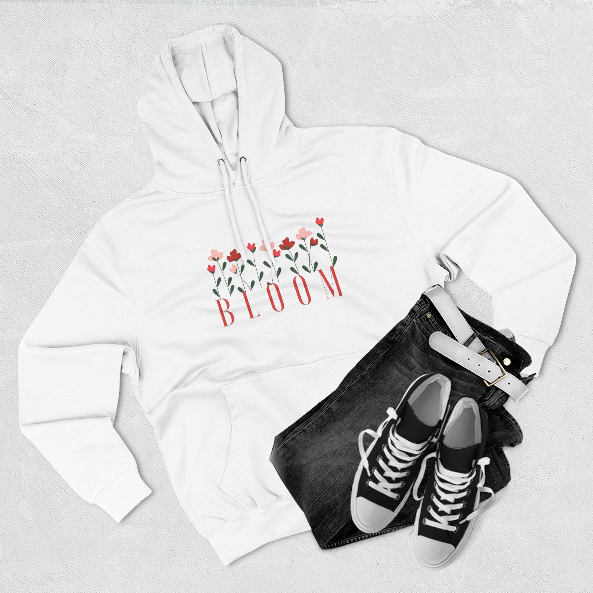 Bloom Fleece Hoodie, Floral Sweatshirt, Spring Merchanise, Gifts for Her, Cute Casual Wear