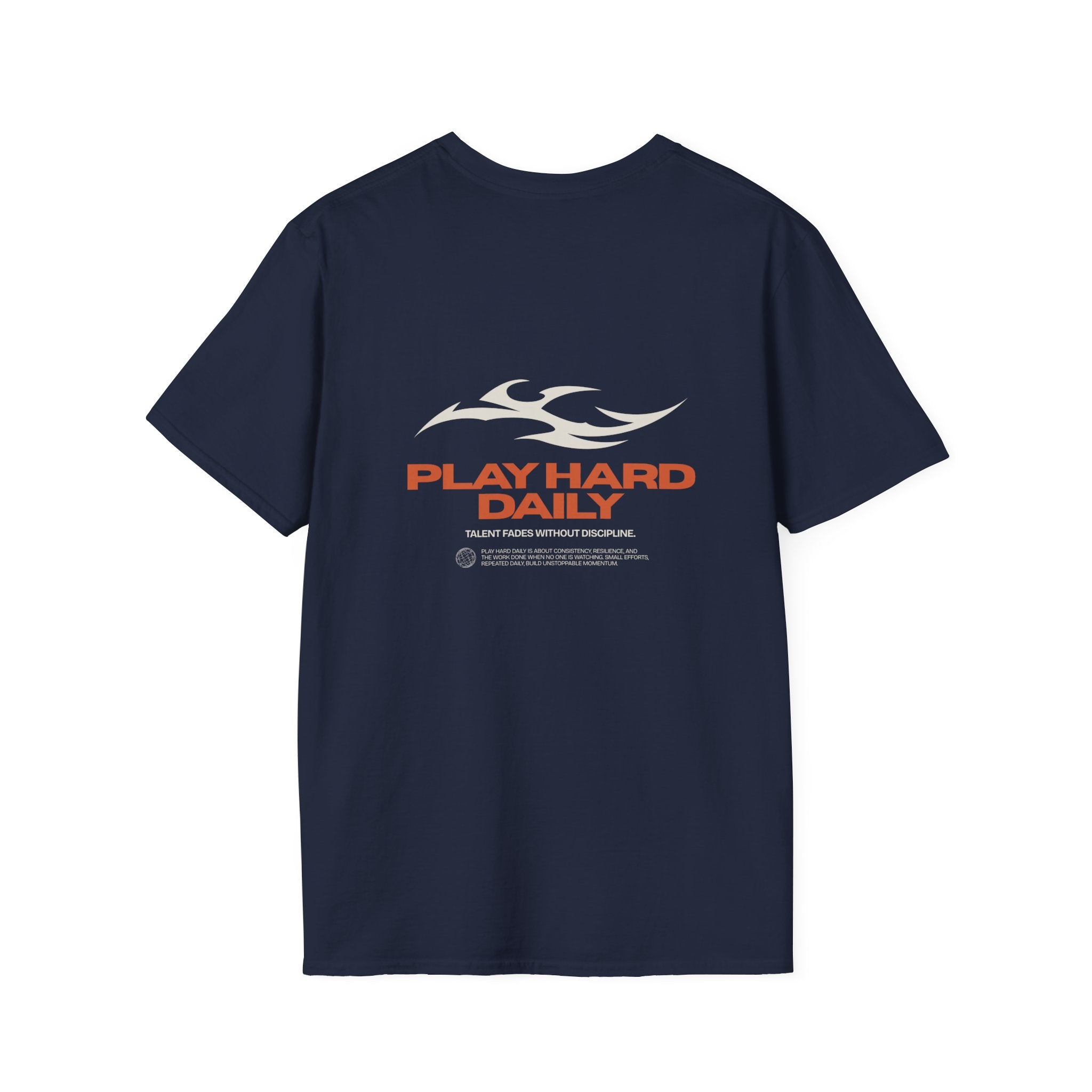 Play Hard Daily Graphic T-Shirt — Flame Logo Streetwear Tee