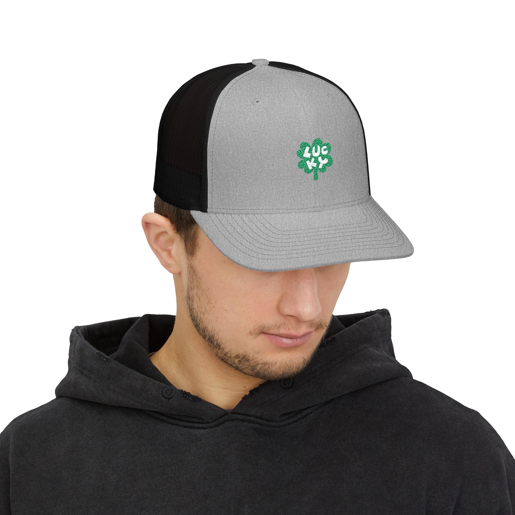 Lucky Clover Snapback Trucker Hat (Embroidered)
