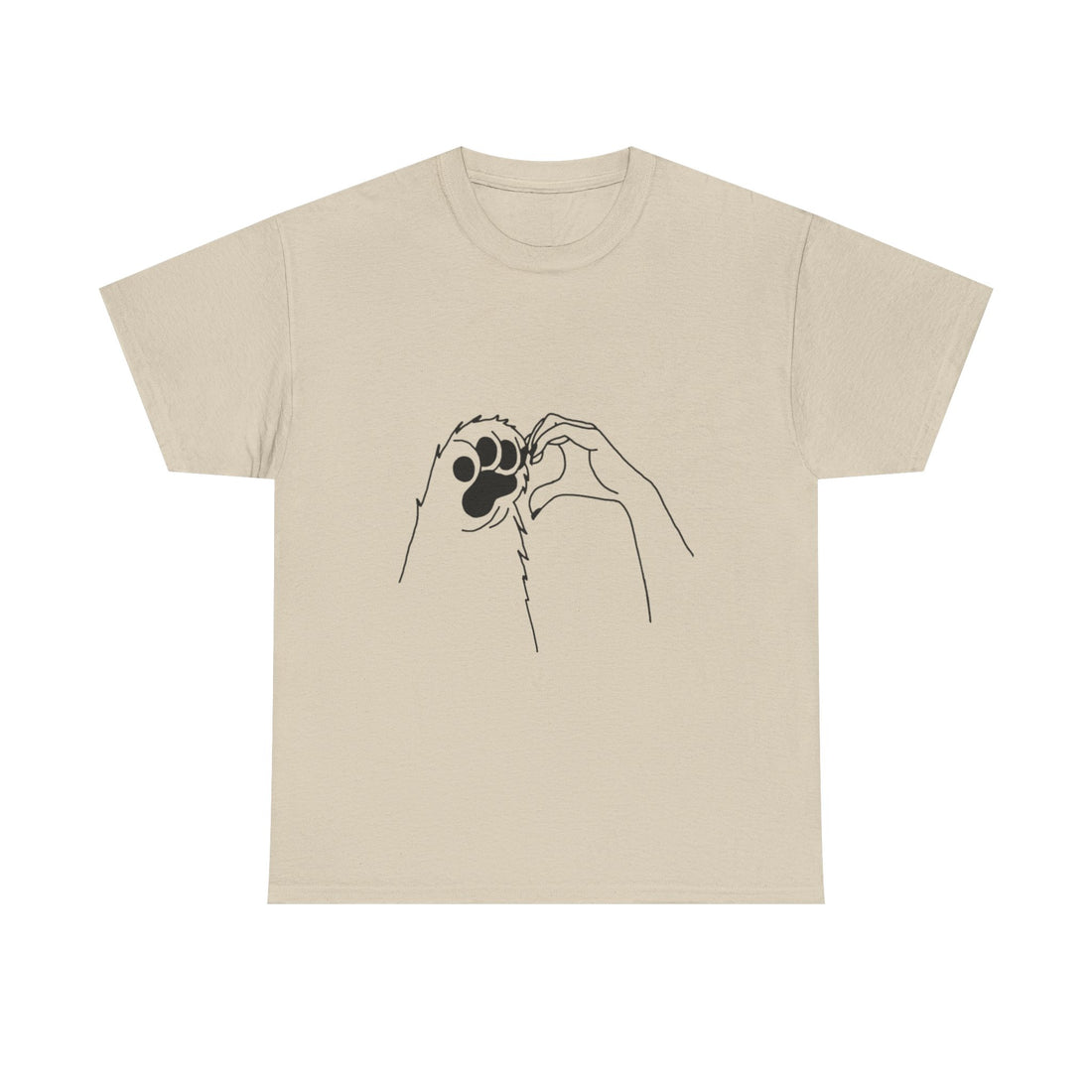Cat Paw Print T‑Shirt — Minimal Line Art Pet Lover Tee