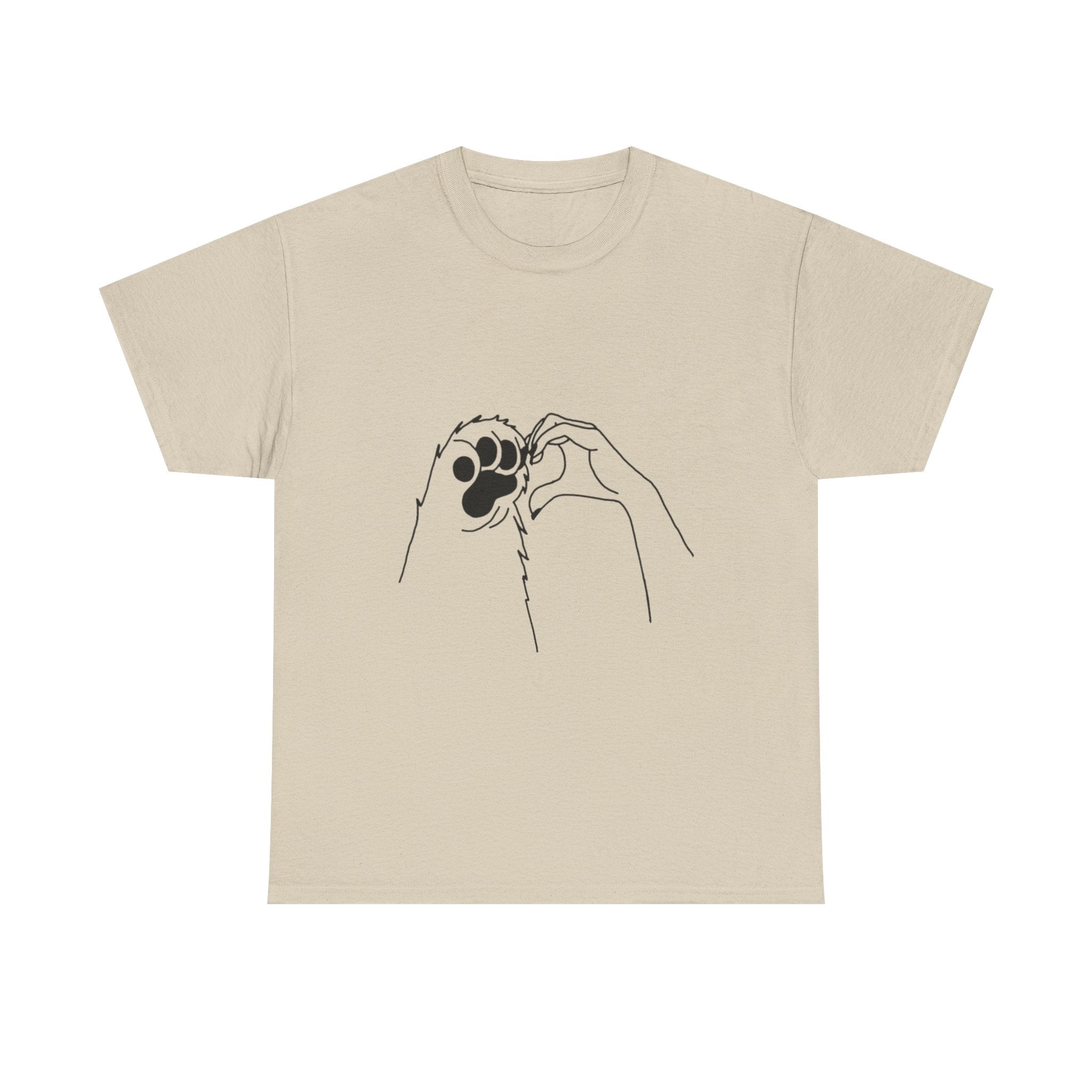 Cat Paw Print T‑Shirt — Minimal Line Art Pet Lover Tee