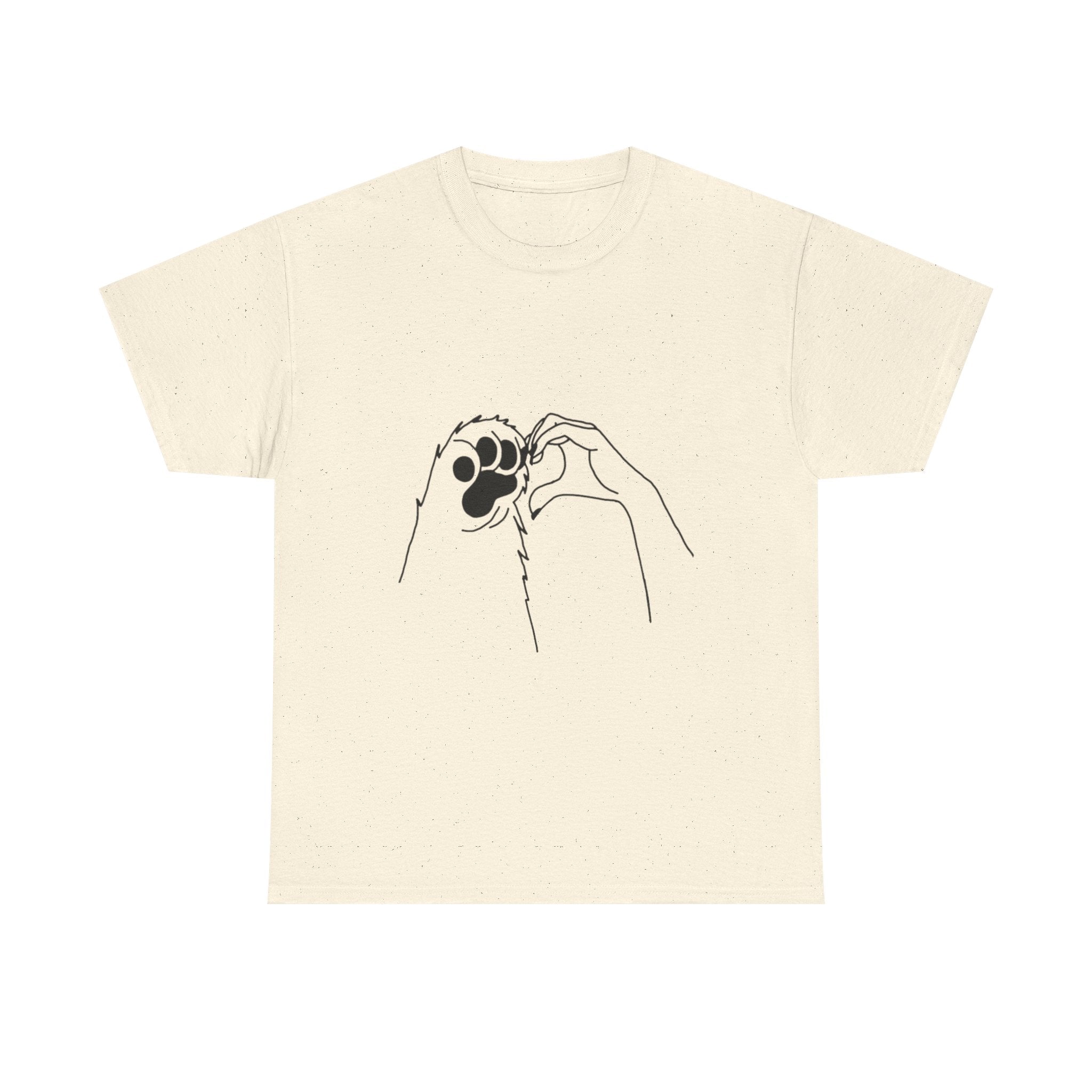 Cat Paw Print T‑Shirt — Minimal Line Art Pet Lover Tee