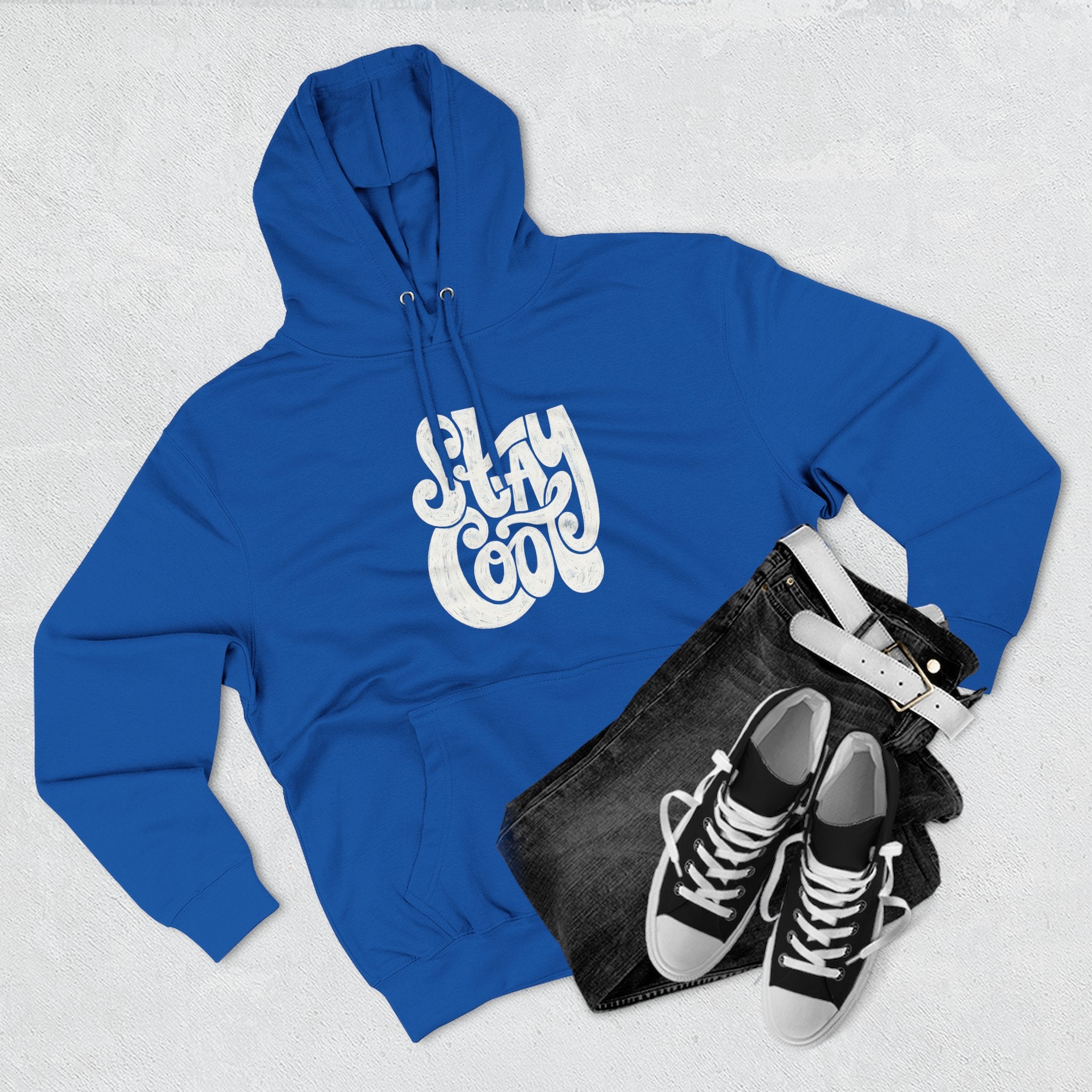 Cozy Graphic Hoodie with 'Stay Cool' Design, Perfect Gift for Casual Wear, Holiday Sweatshirt, Unisex Fashion